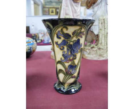 A Modern Moorcroft Pottery Vase, of tapered foot form, painted in the 'Lovelock' pattern, designed by Kerry Goodwin, impresse