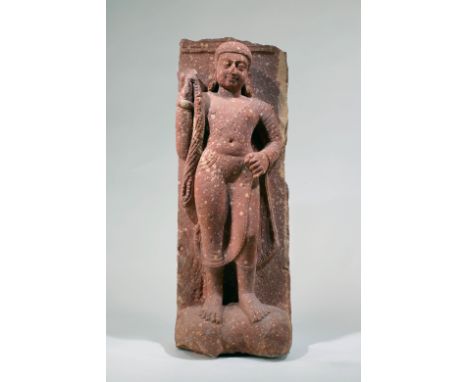 Red sandstoneIndia,  (185 BC - 220 AC) Uttar Pradesh, Mathura area , Kushan periodDimensions: Height 67 cm by 25 cmWeight: 32