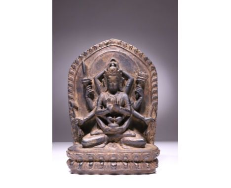 Clay mold or TsaTsaNepal, 18th centuryDimensions: Height 20 cm by 15 cmWeight: 1153 gramsA depiction of the rare Namasanghiti