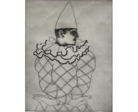 Adrian George, Pierrot, signed, dated 1982, numbered in pencil 88/100, print, sheet 98x78cm, framed.