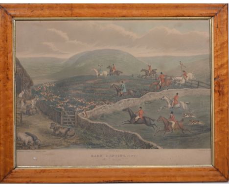 R G Reeve after W P Hodges, Hare Hunting, plates 1 &amp; 2, coloured aquatints, 37x49cm.