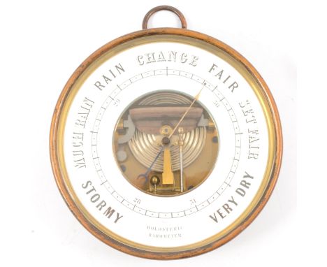 Open-dial Holosteric aneroid barometer, by Pertuis, Naudet, Hulot &amp; Bourgeois, lacquered brass case, stamped PNHB, 21cm d