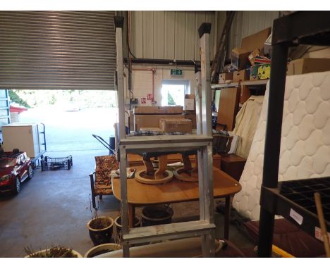 Set of four step aluminium ladders. Not available for in-house P&amp;P 