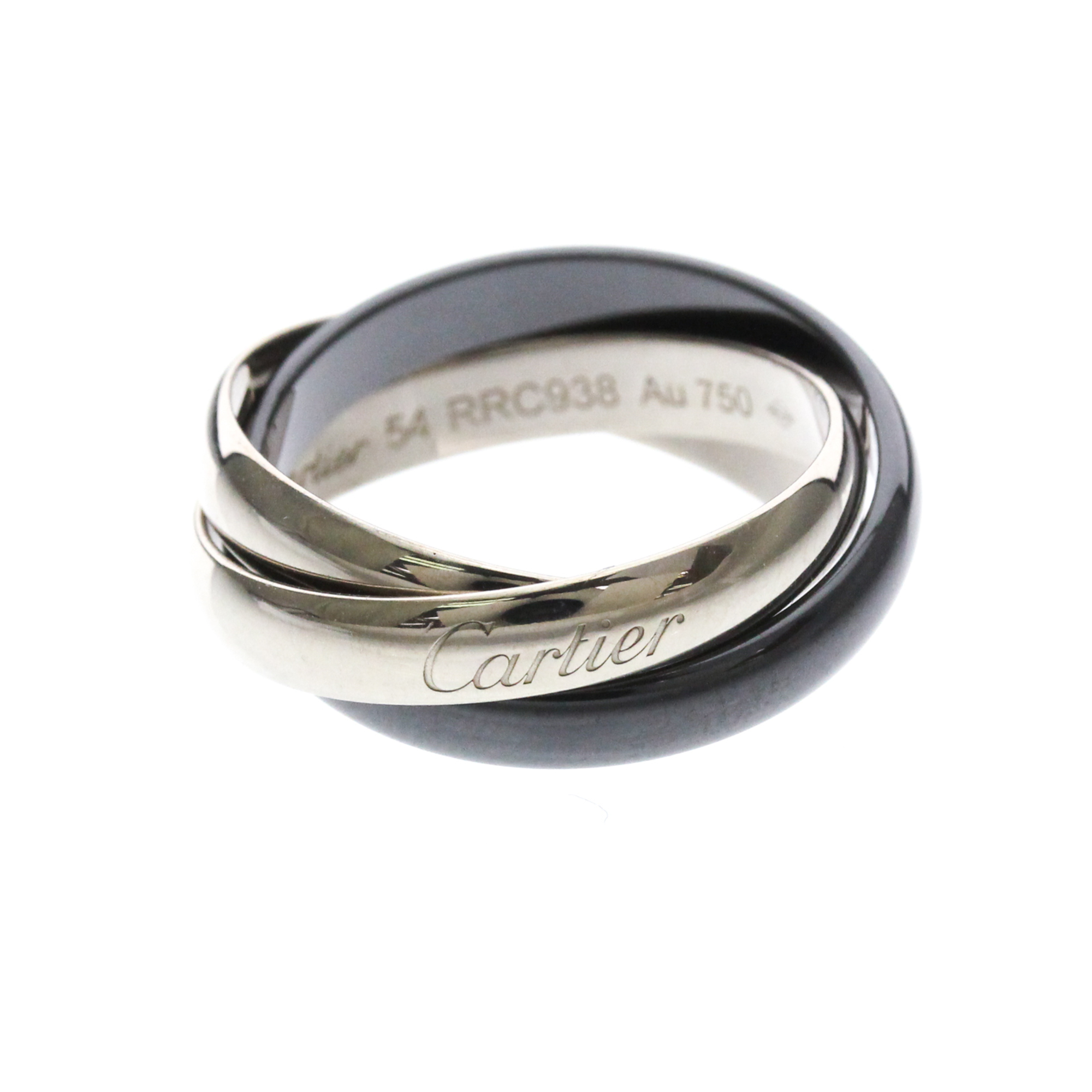 Cartier Trinity Ring White Gold (18K),Ceramic Fashion No Stone Band Ring Silver