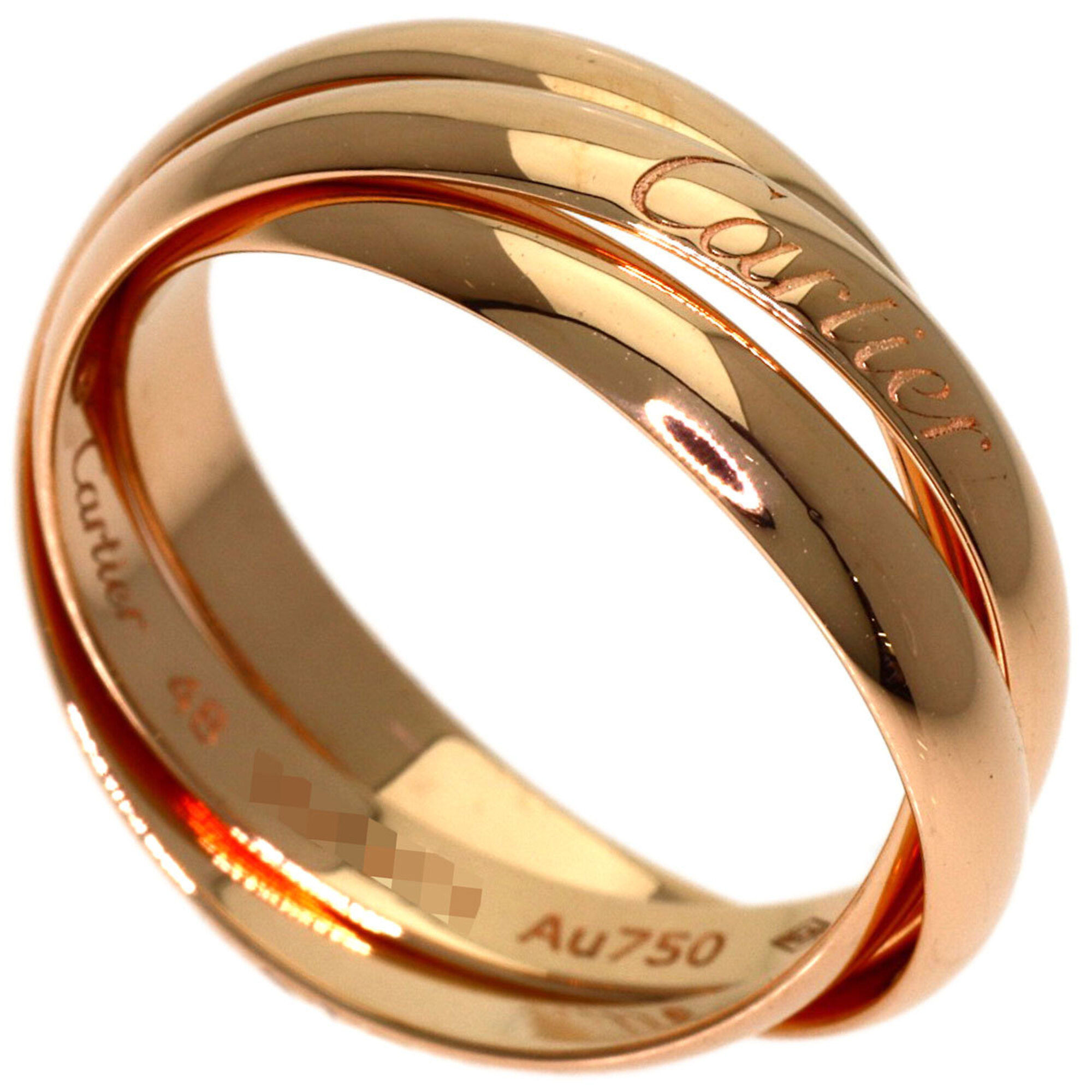 Cartier Trinity SM #48 Current Model Ring, 18K Pink Gold, Women\'s, CARTIER