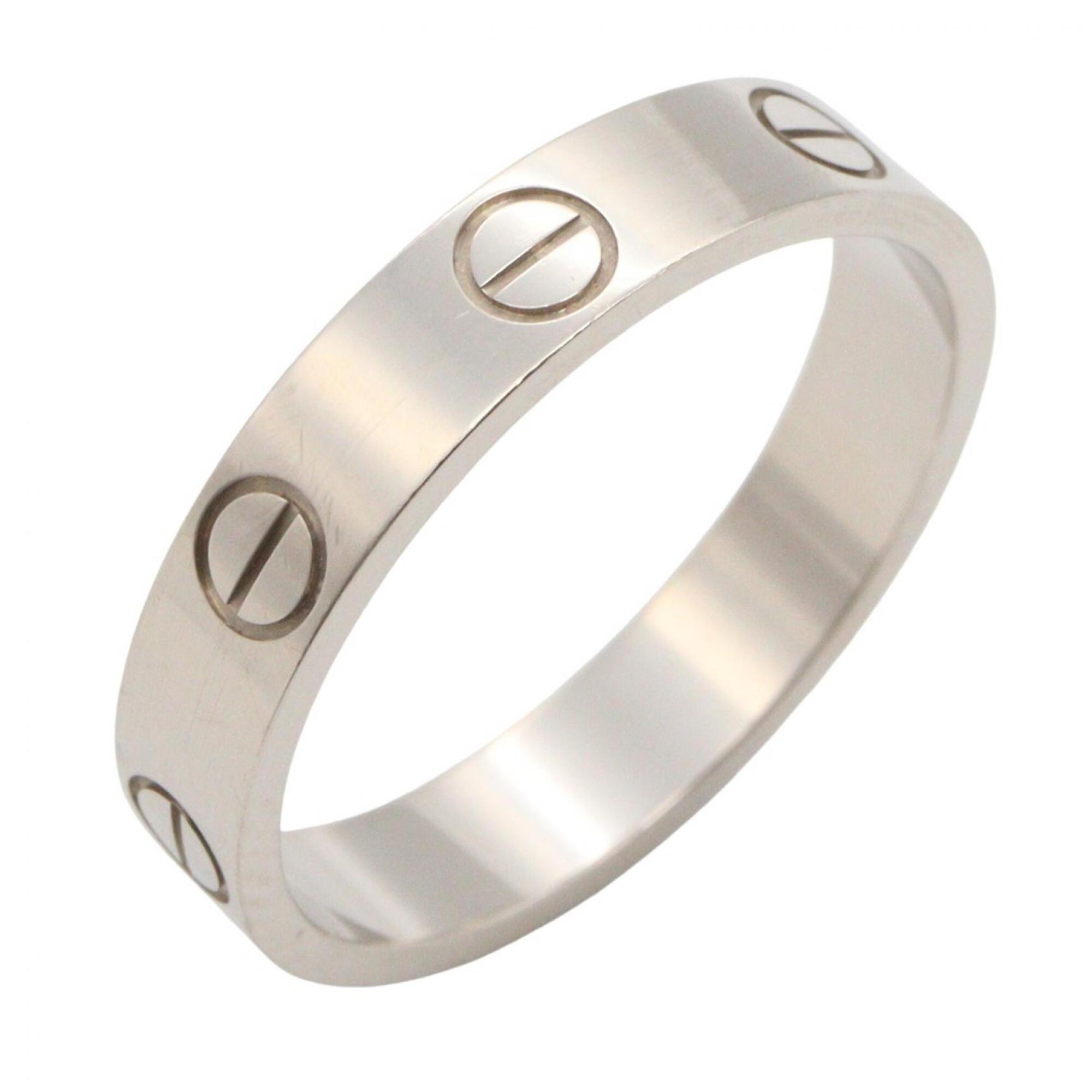 Cartier Mini Love Ring, 18K White Gold (18KWG), Women\'s, Silver Tone, B4085152