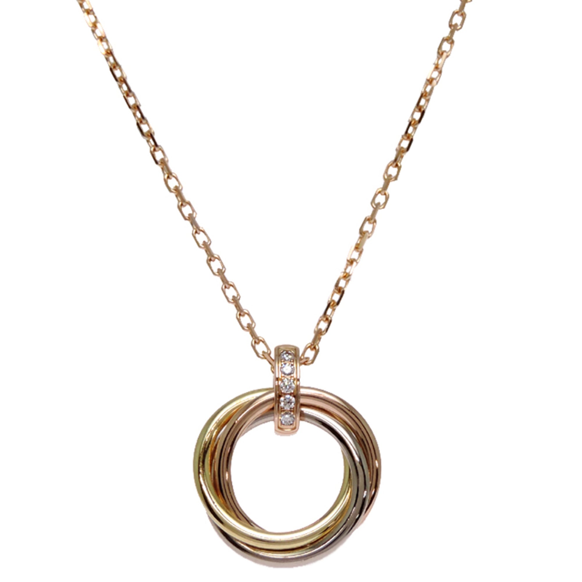 Cartier Diamond Trinity Women\'s Necklace B7058700 750 Yellow Gold