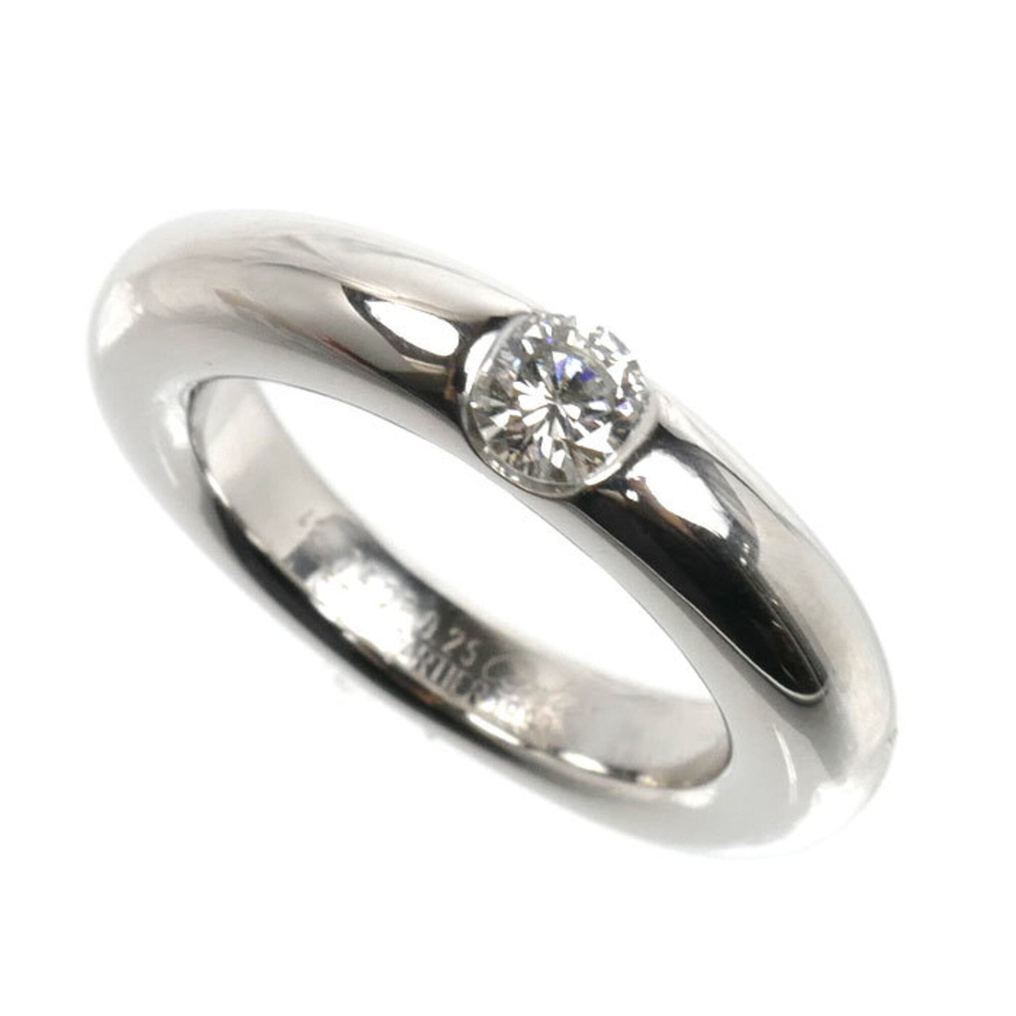 CARTIER Cartier 18KWG White Gold Ellipse Ring with 0.25ct Diamond, Size 48, 9.6g, Women\'s