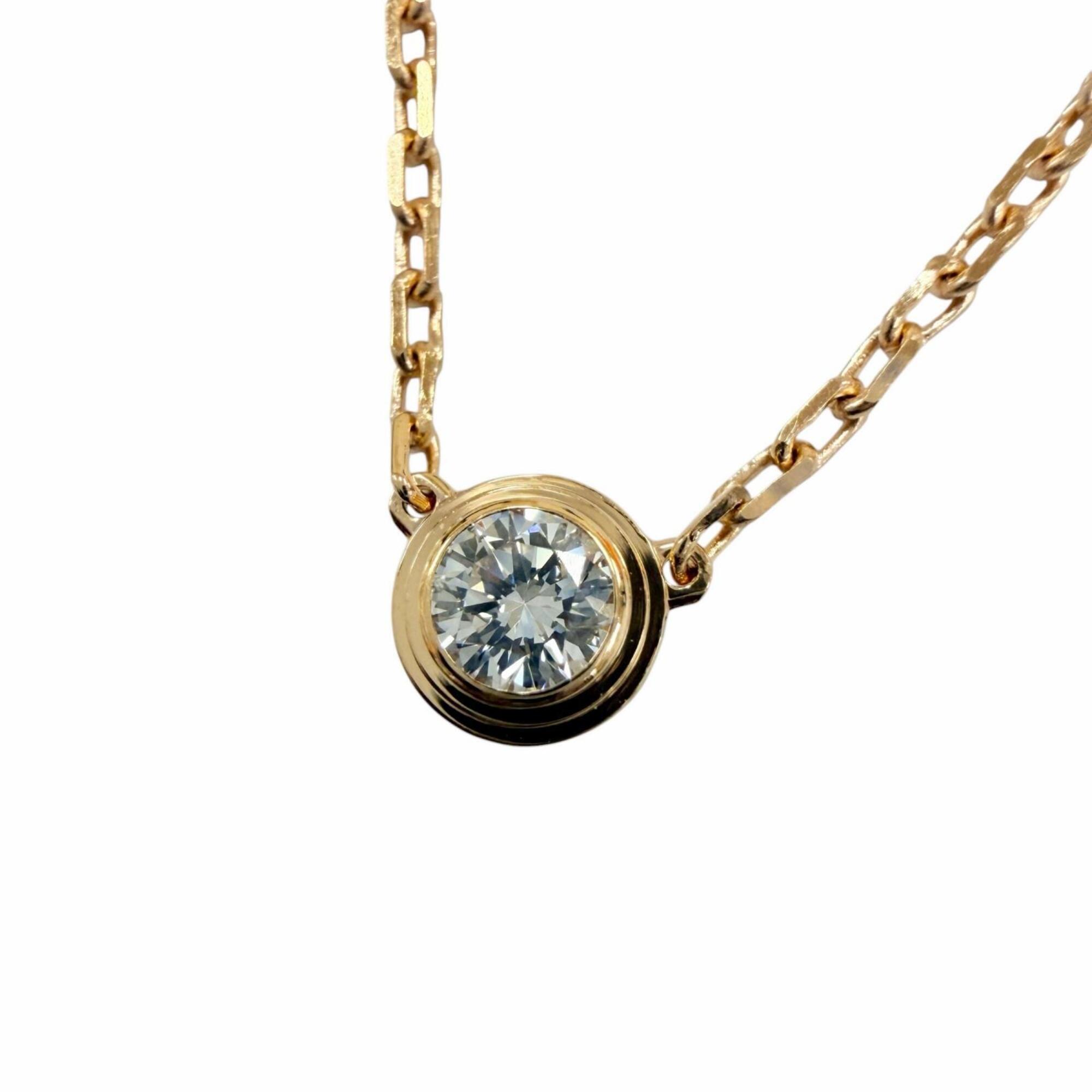 Cartier Damour SM Small 750 (PG) Diamond 0.09ct Brilliant Cut Necklace Pink Gold Weight 2.79g Women\