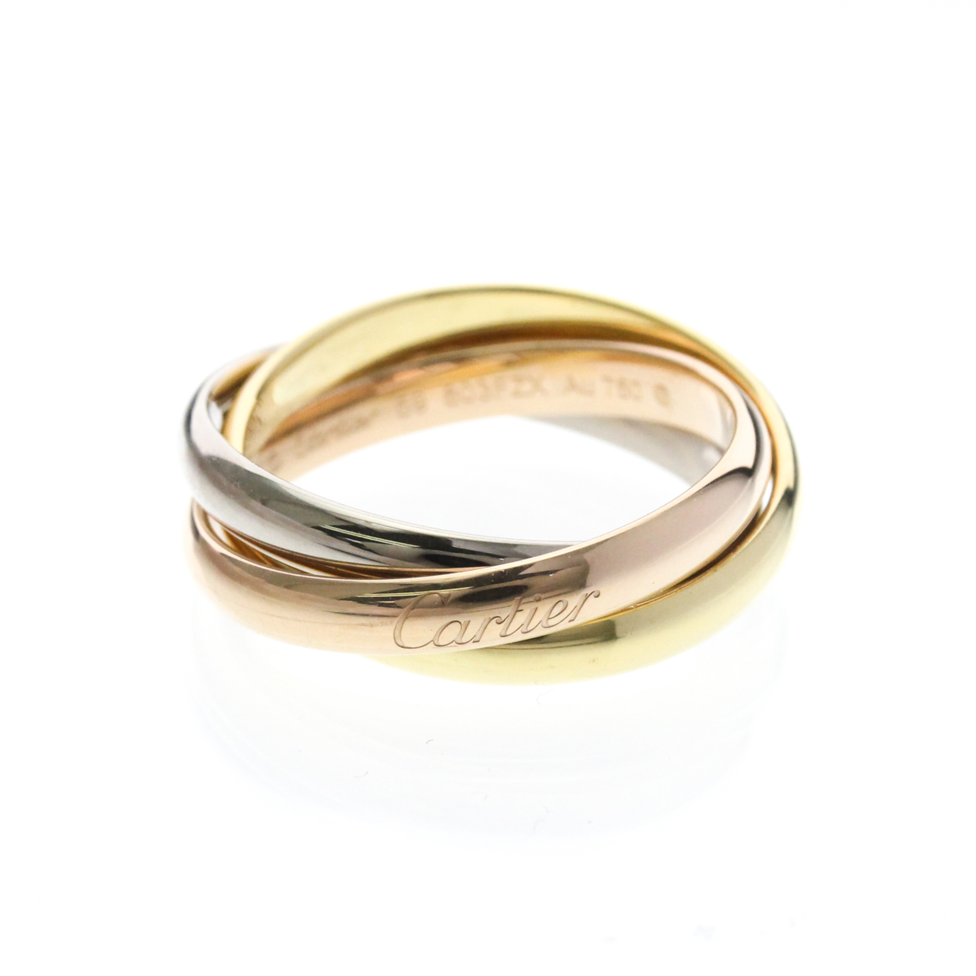 Cartier Trinity Ring Yellow Gold (18K),Pink Gold (18K),White Gold (18K) Fashion No Stone Band Ring G