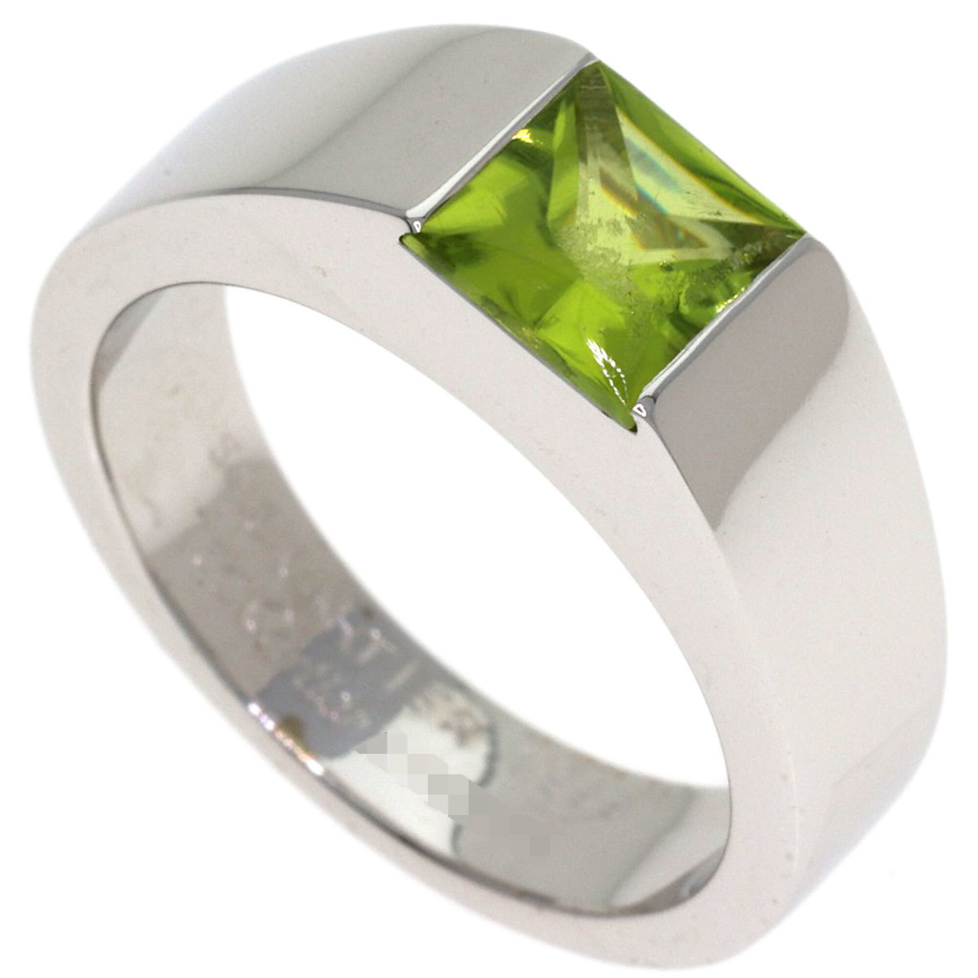 Cartier Tank Ring Peridot #50 Ring, 18K White Gold, Women\'s CARTIER