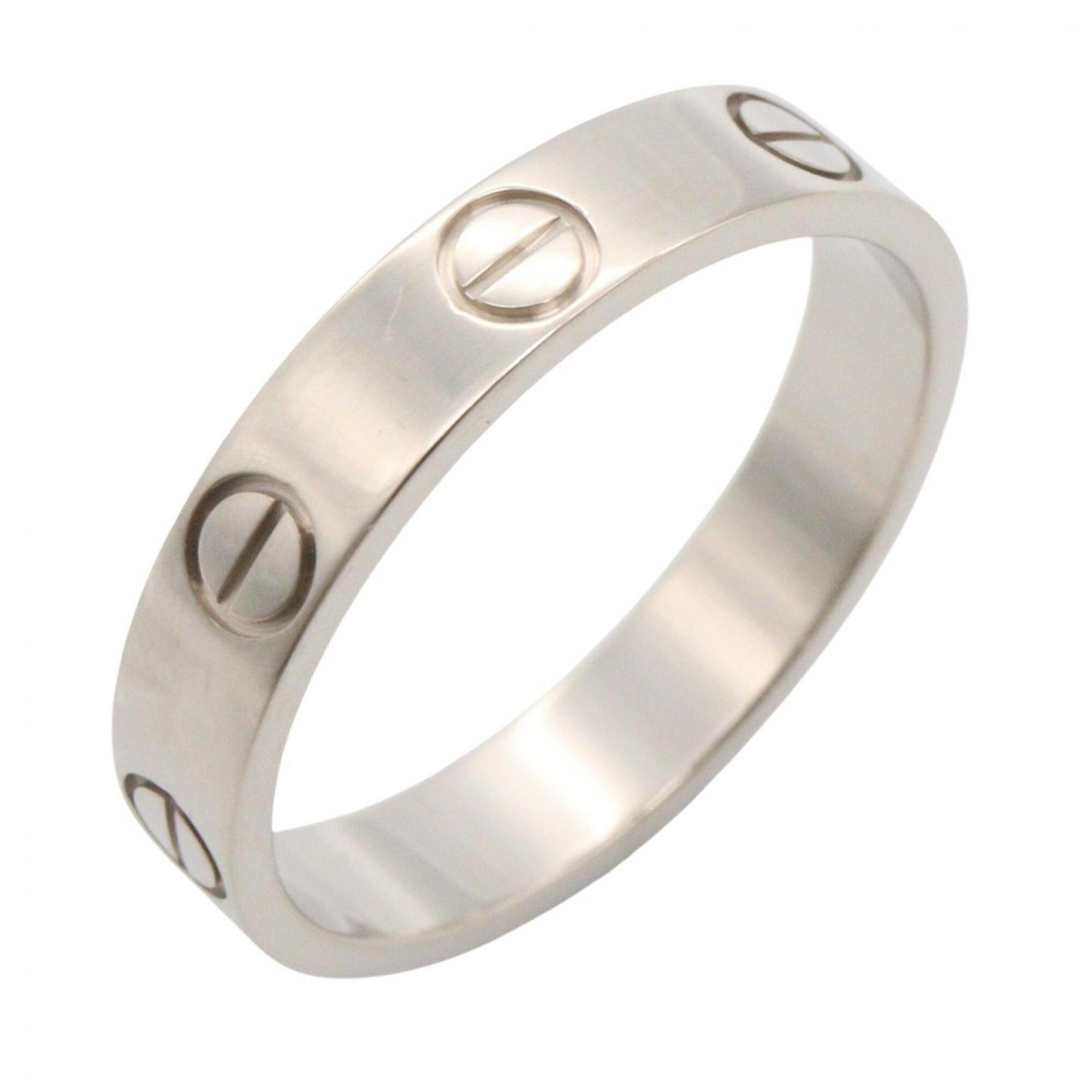 Cartier Mini Love Ring, 18K White Gold (18KWG), Silver Tone, B4085200 (Men\'s/Women\'s)