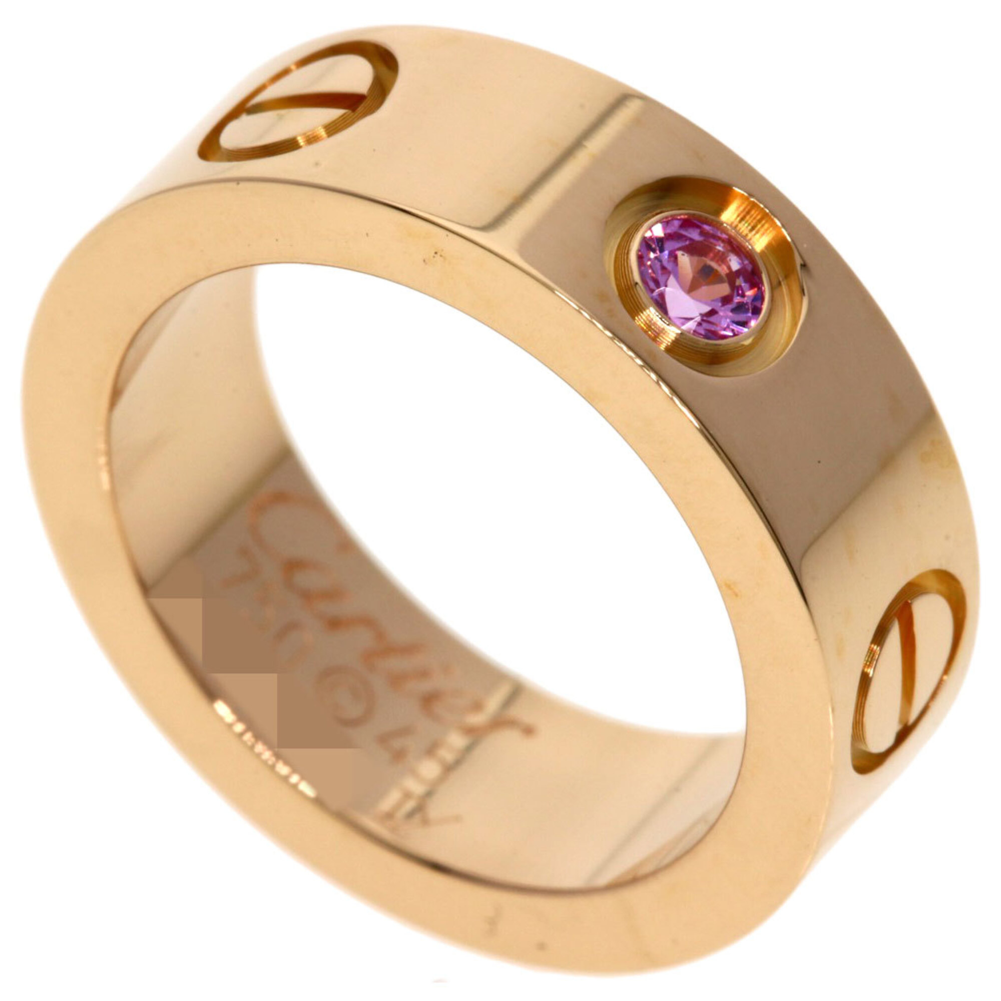 Cartier Love Ring, 1P Pink Sapphire, Size 45, 18K Gold, Women\'s CARTIER
