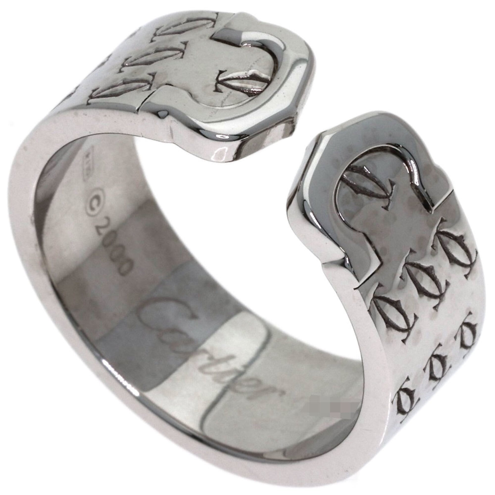 Cartier 2C Ring, 2000 Christmas Limited Edition, #57, 18K White Gold, Women\'s, CARTIER