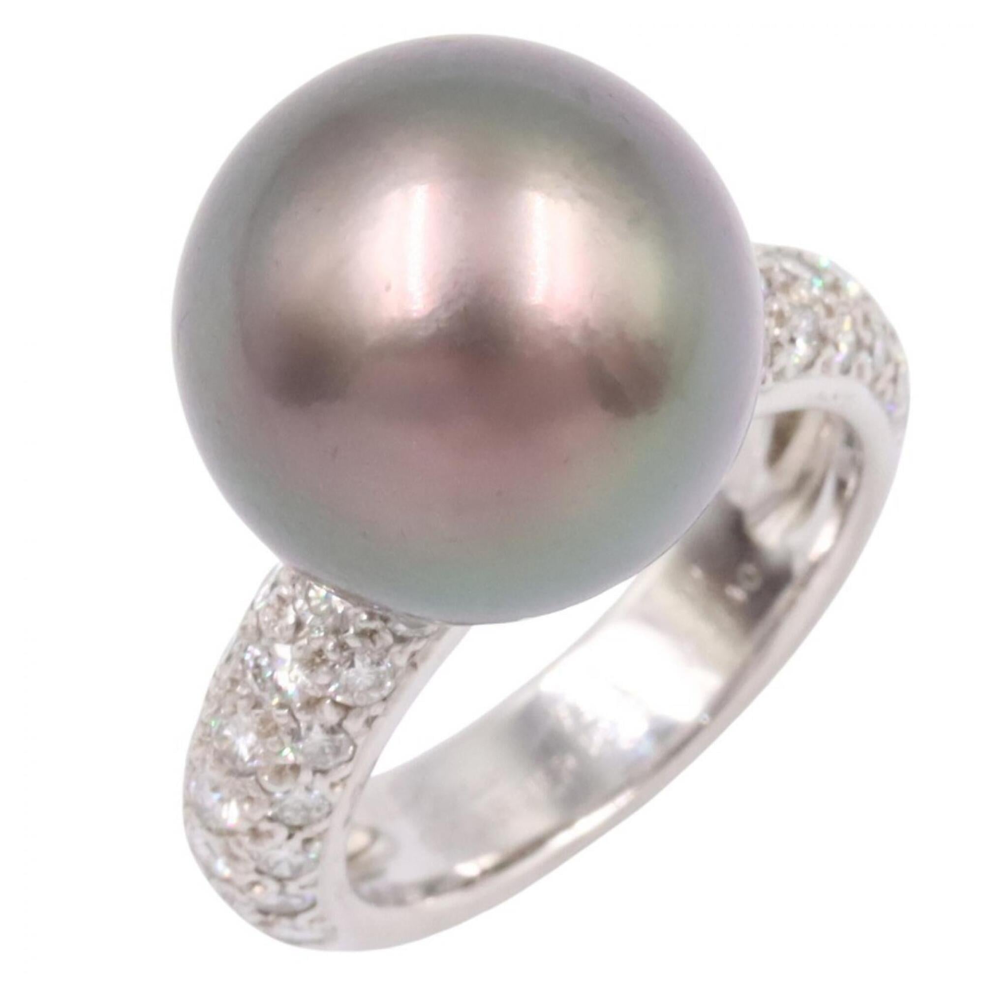 Cartier So Pretty Diamond Black Pearl Ring - 18K White Gold (18KWG) Diamond, Women\'s Silver, Clear,