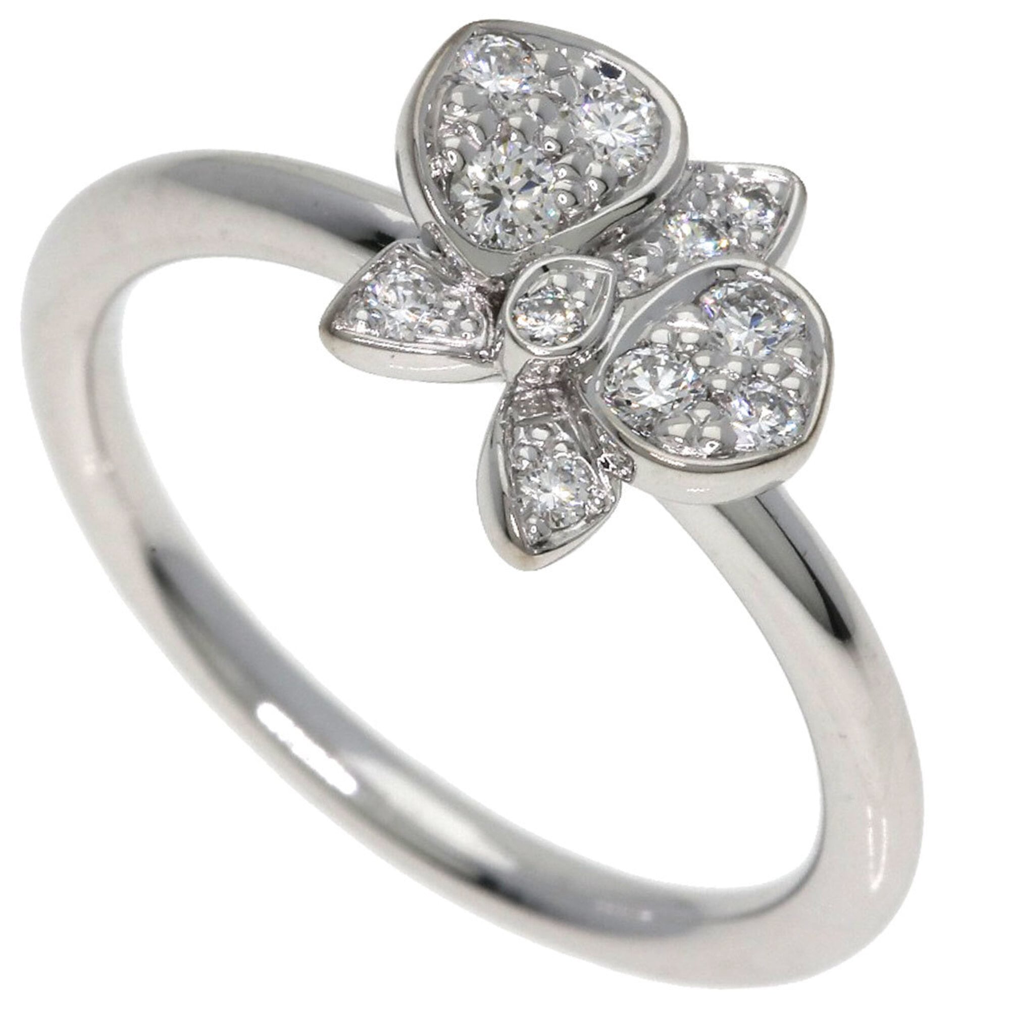 Cartier Caresse d\'OrchidŽes Par Diamond Ring #47 18K White Gold Women\'s CARTIER