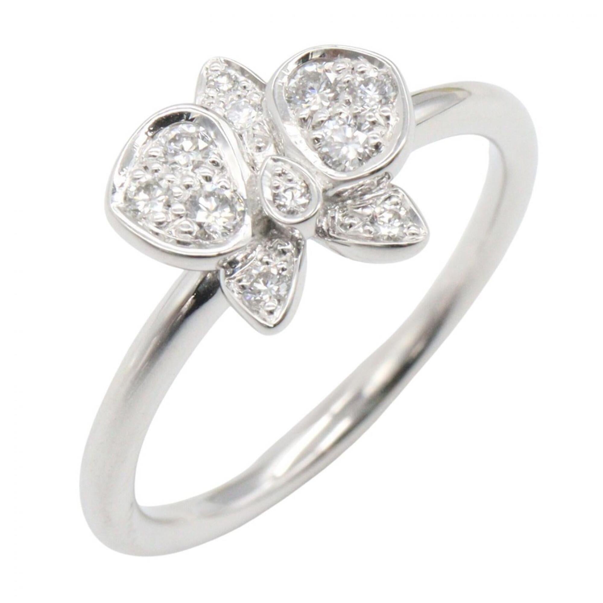 Cartier Caresse d\'OrchidŽe Diamond Ring - 18K White Gold (18KWG) Women\'s Silver/Clear Tone