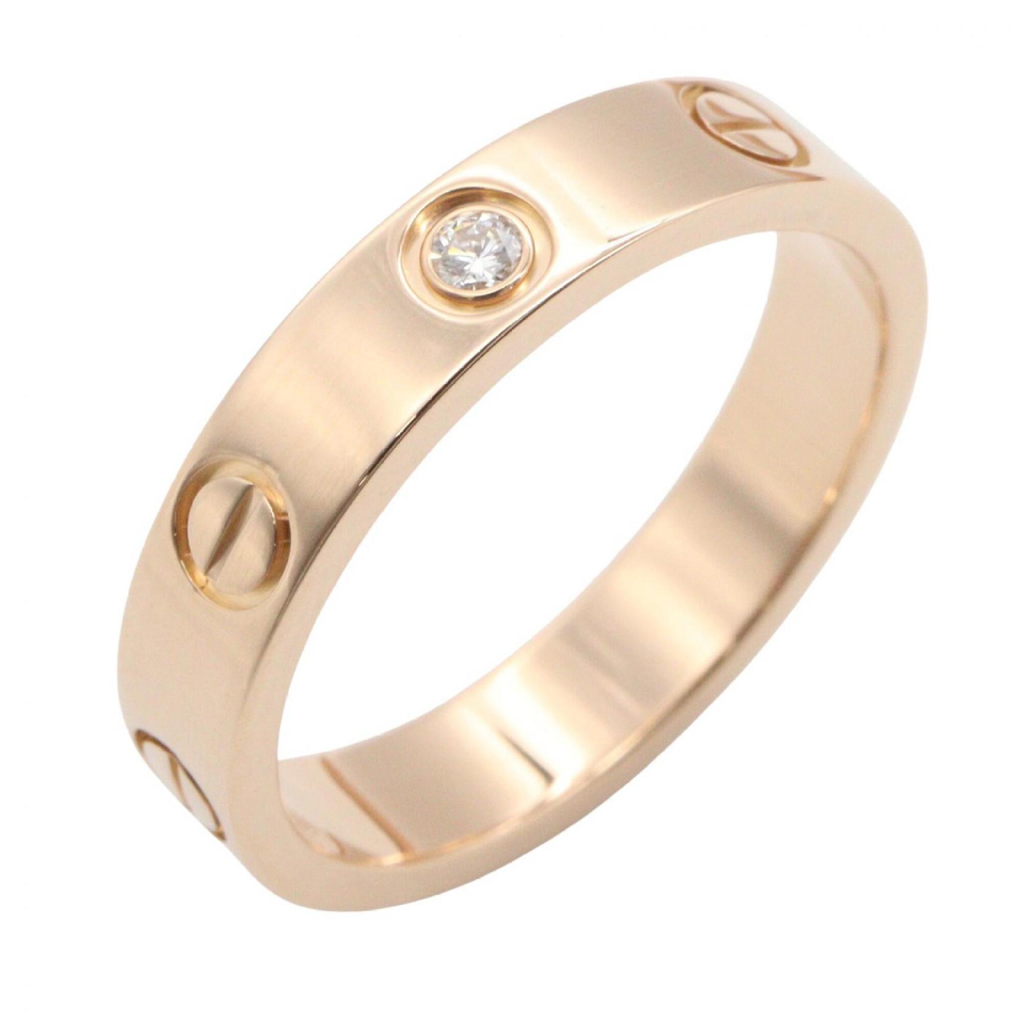 Cartier Mini Love Ring 1PD - 18KPG (Pink Gold) Diamond Women\'s Gold Tone Clear