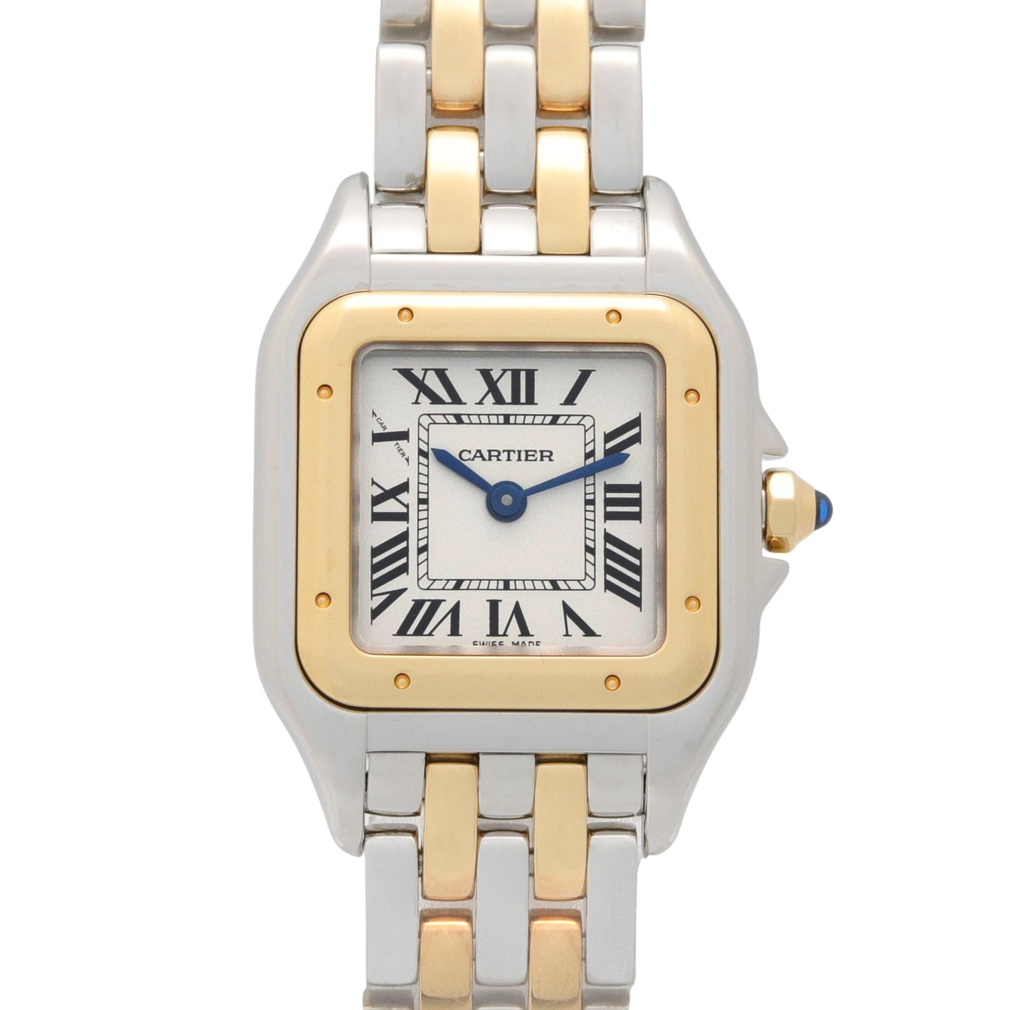 Cartier Panthre SM 2-Row Watch, 18K (Yellow Gold) Stainless Steel, Ladies, Silver Tone, W2PN0006