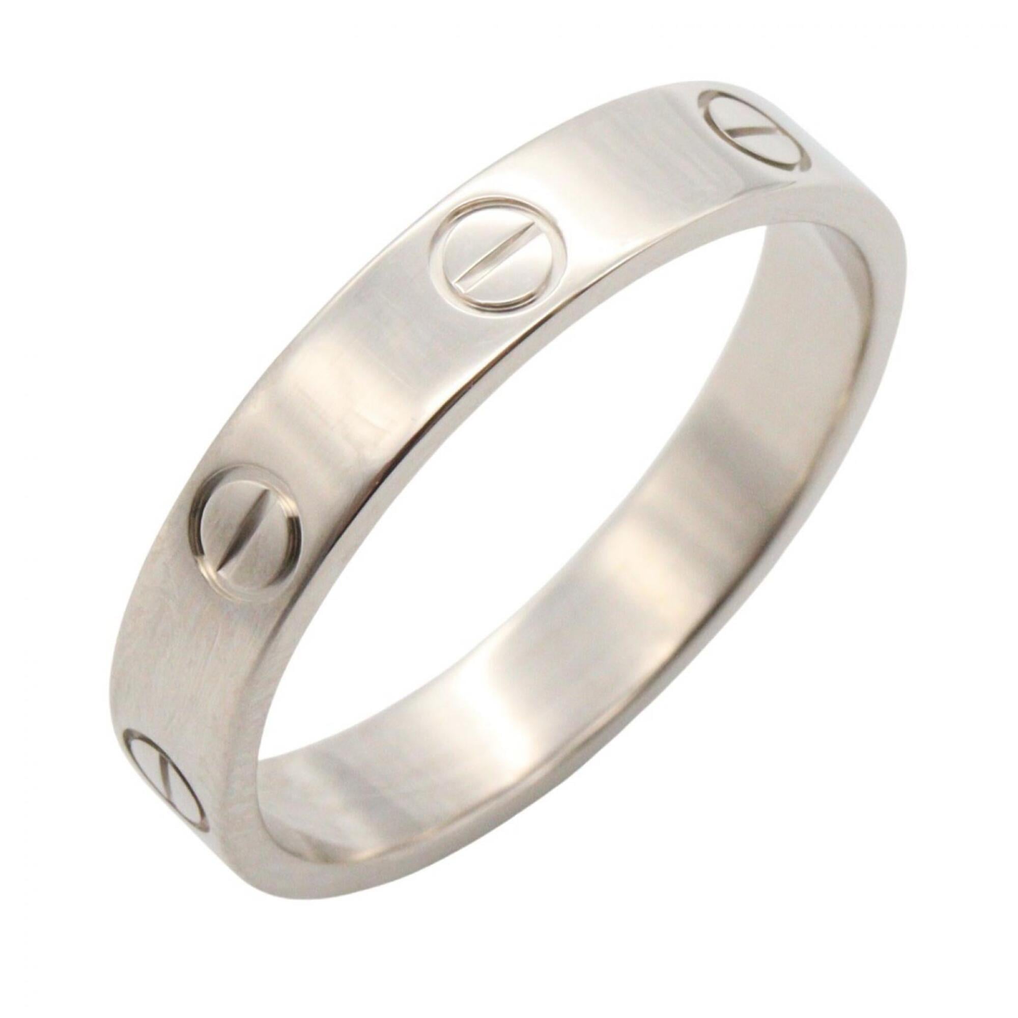Cartier Mini Love Ring, 18K White Gold (18KWG), Silver Tone, B4085100 (Men\'s/Women\'s)
