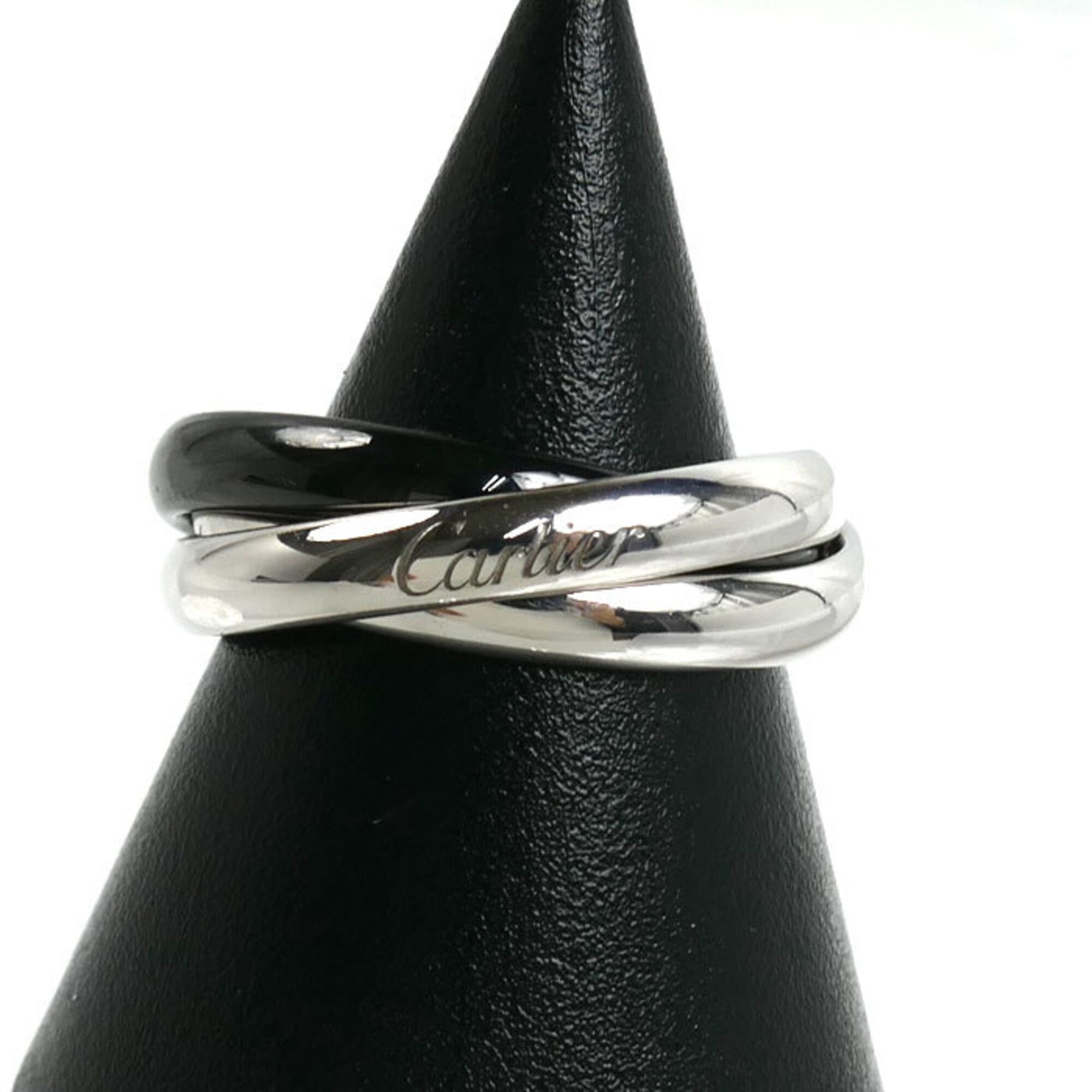 CARTIER Cartier 18KWG White Gold Ceramic Trinity Ring B4234154 54 8.5g Women\'s