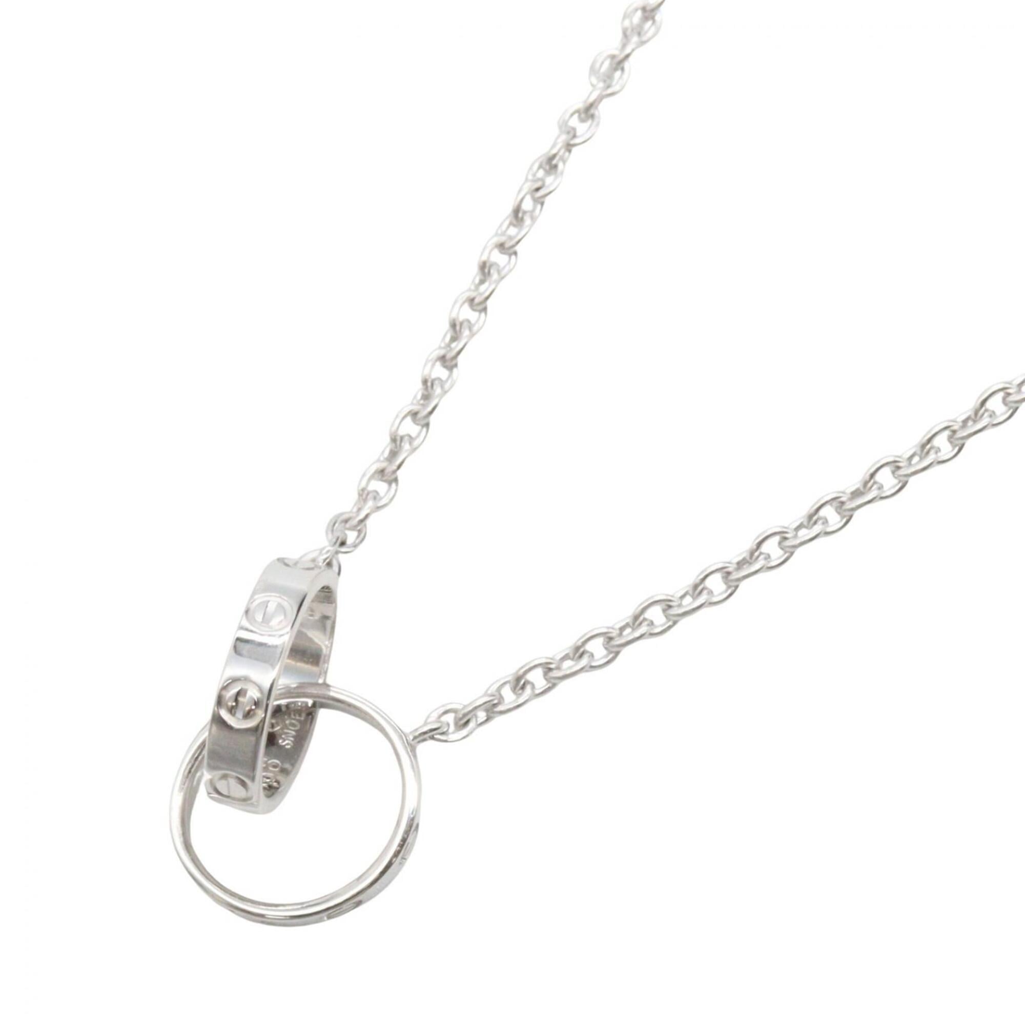 Cartier Baby Love Necklace, 18K White Gold (WG), Women\'s, Silver Tone, B7212500