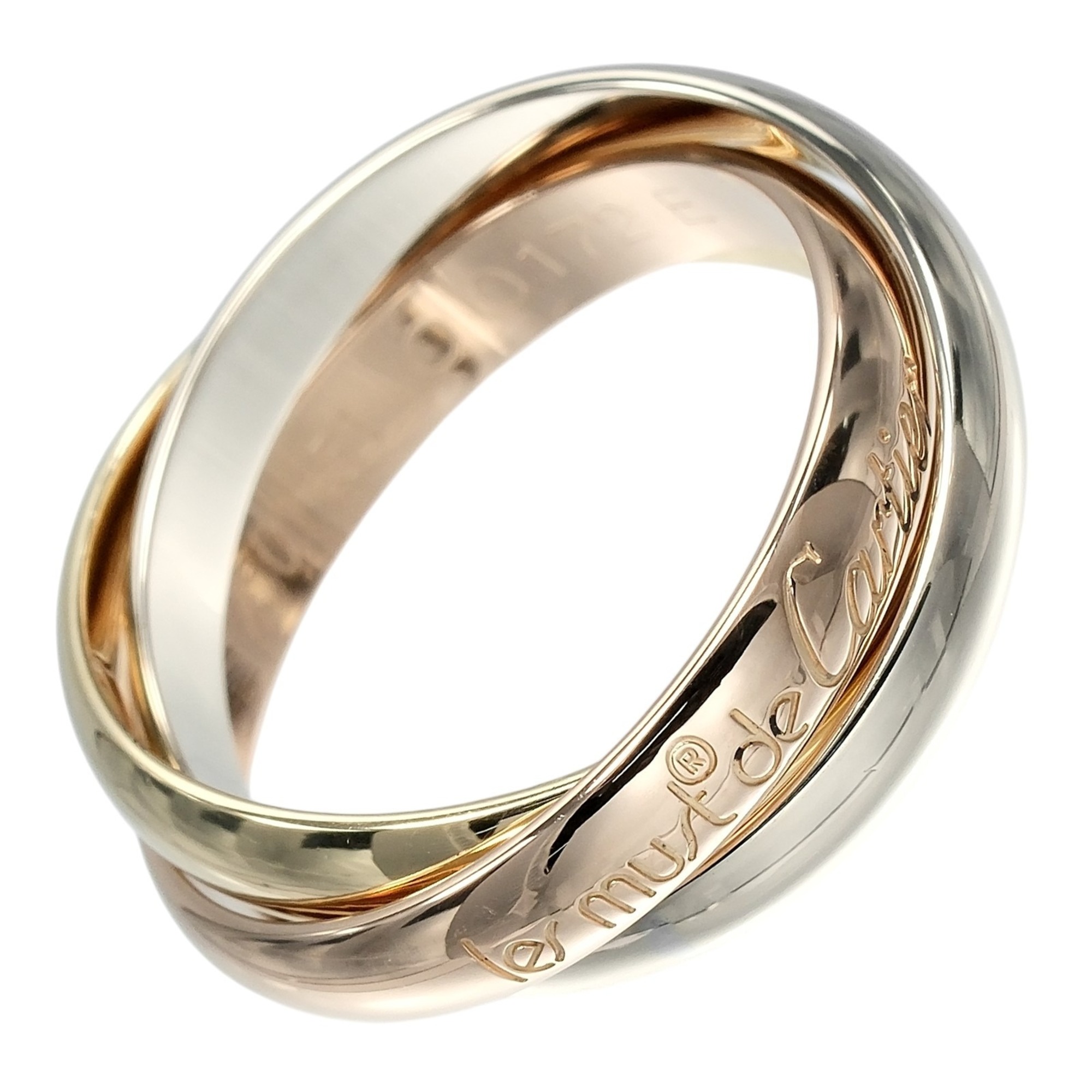 Cartier Trinity Ring, Size 11, 3.4mm Band, 18K Gold (YG, PG, WG), Approx. 7.33g