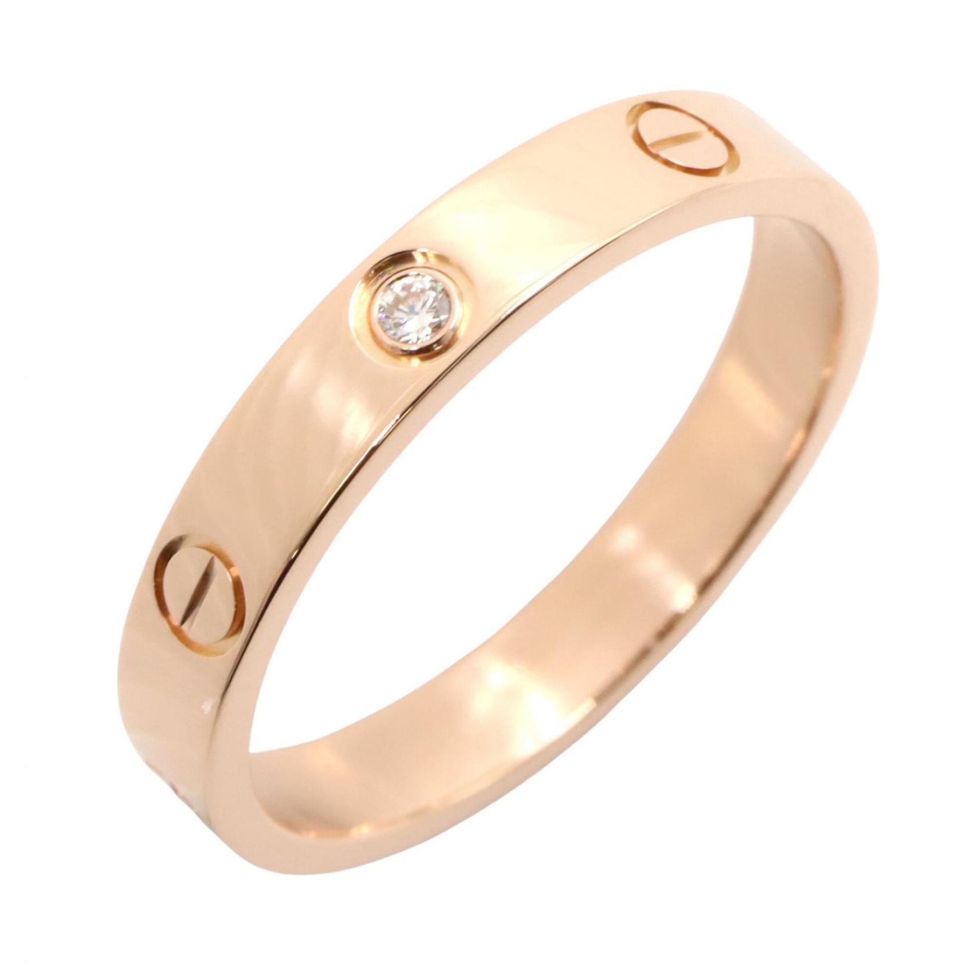 Cartier Mini Love 1PD Ring - 18K Pink Gold (PG) Diamond for Women Tone, Clear Tone B4050700