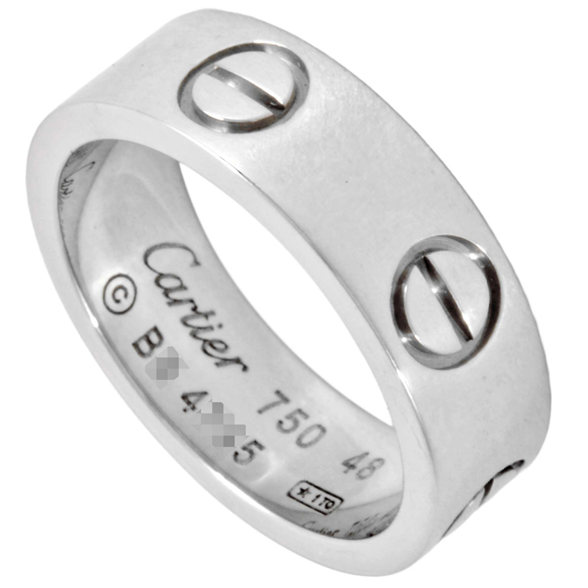 Cartier Love Ring #48 18KWG 6.6g White Gold Women\'s