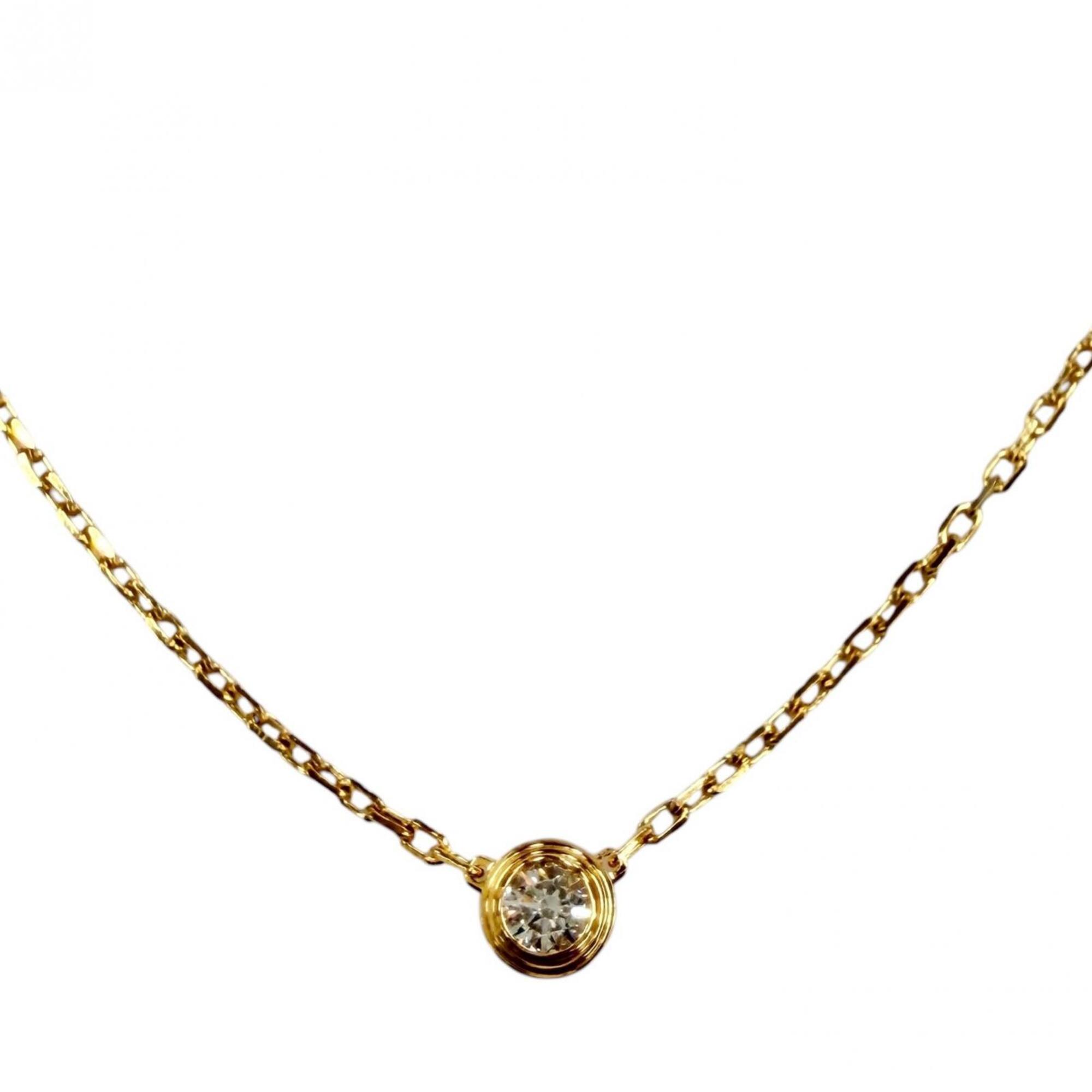 Cartier SJN242 Damour SM Small 750YG 1P Diamond Necklace, Yellow Gold, Weight 2.77g, Women\'s.