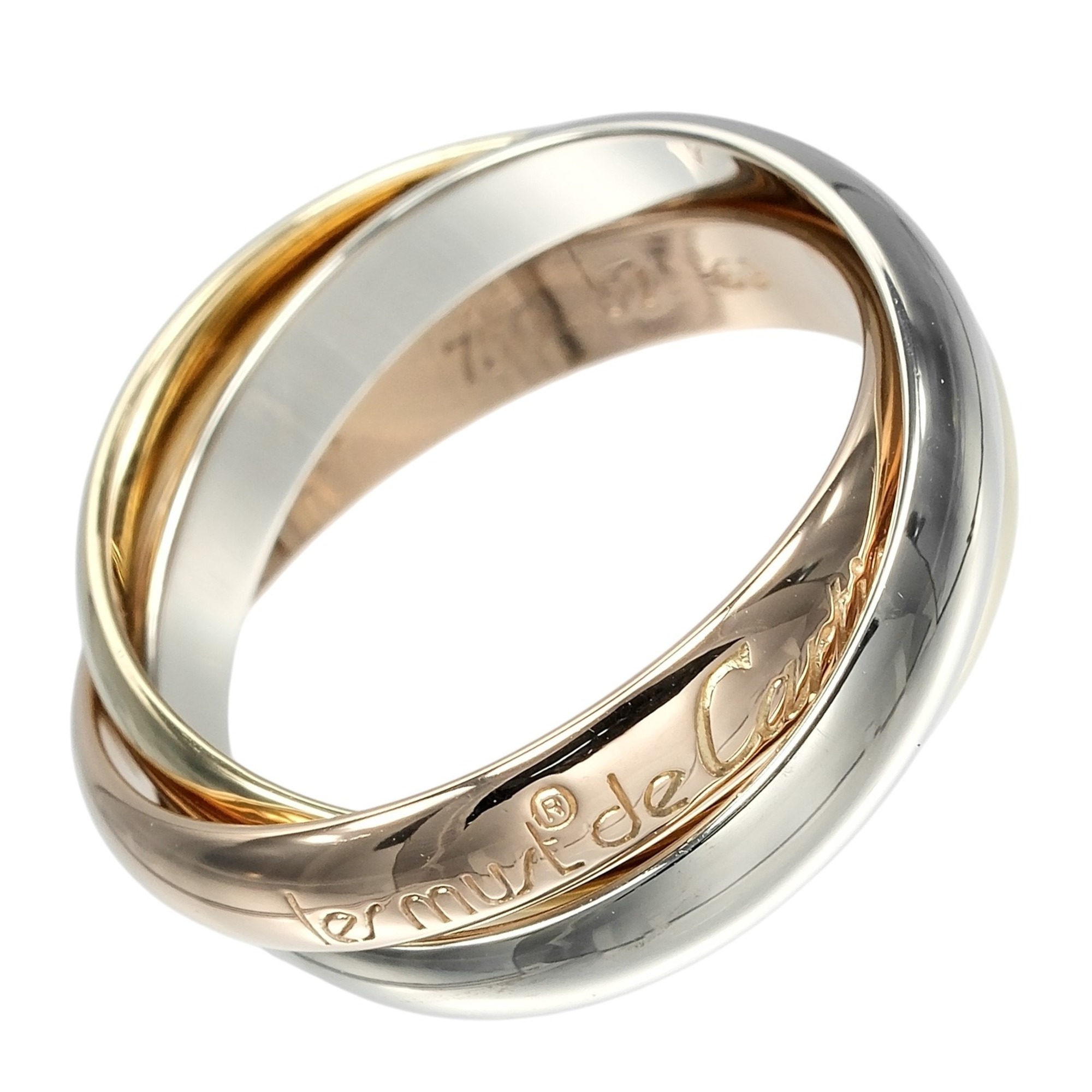 Cartier Trinity Ring, Size 11, 3.4mm Band, 18K Gold (YG, PG, WG), Approx. 7.5g