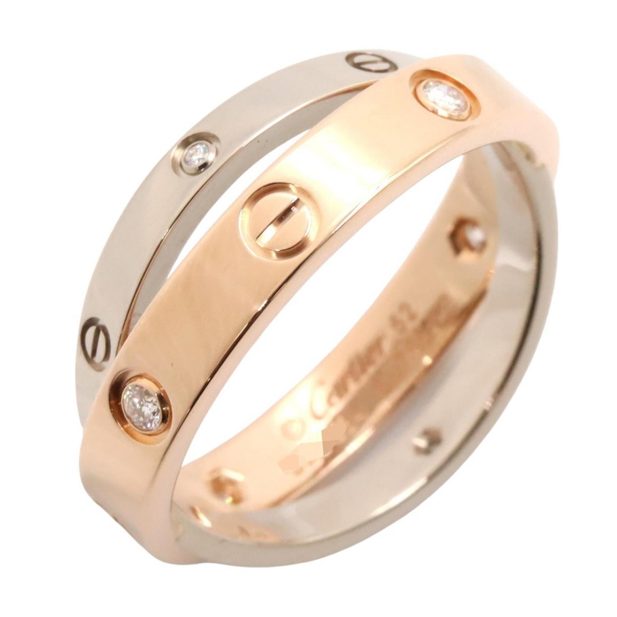 Cartier B-Love 4PD Ring - Ring/Finger Jewelry 18KPG (Pink Gold) / 18KWG (White Diamond Women\'s Gold