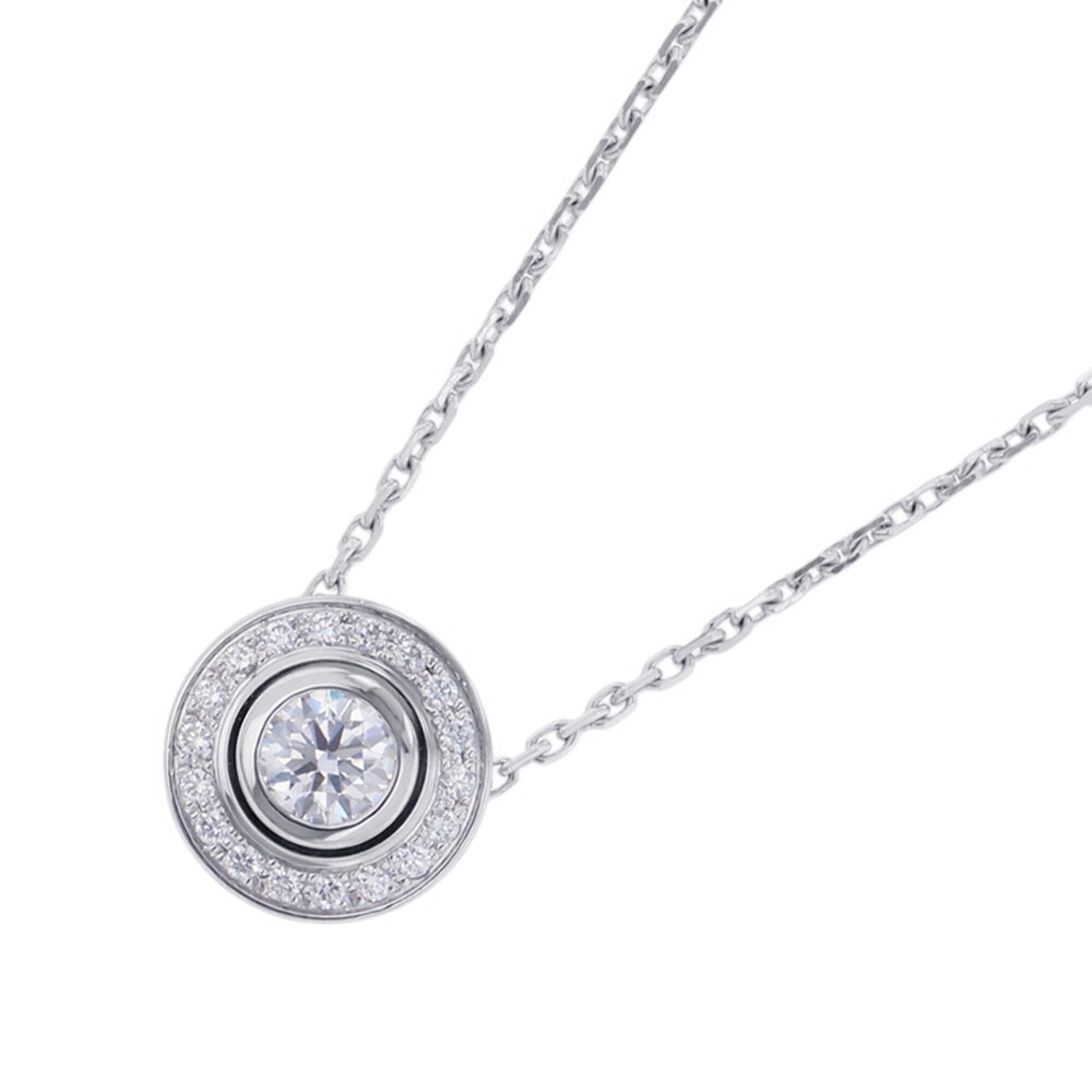 Cartier Damour Diamond Necklace 18KWG White Gold N7406800 Pendant Pave