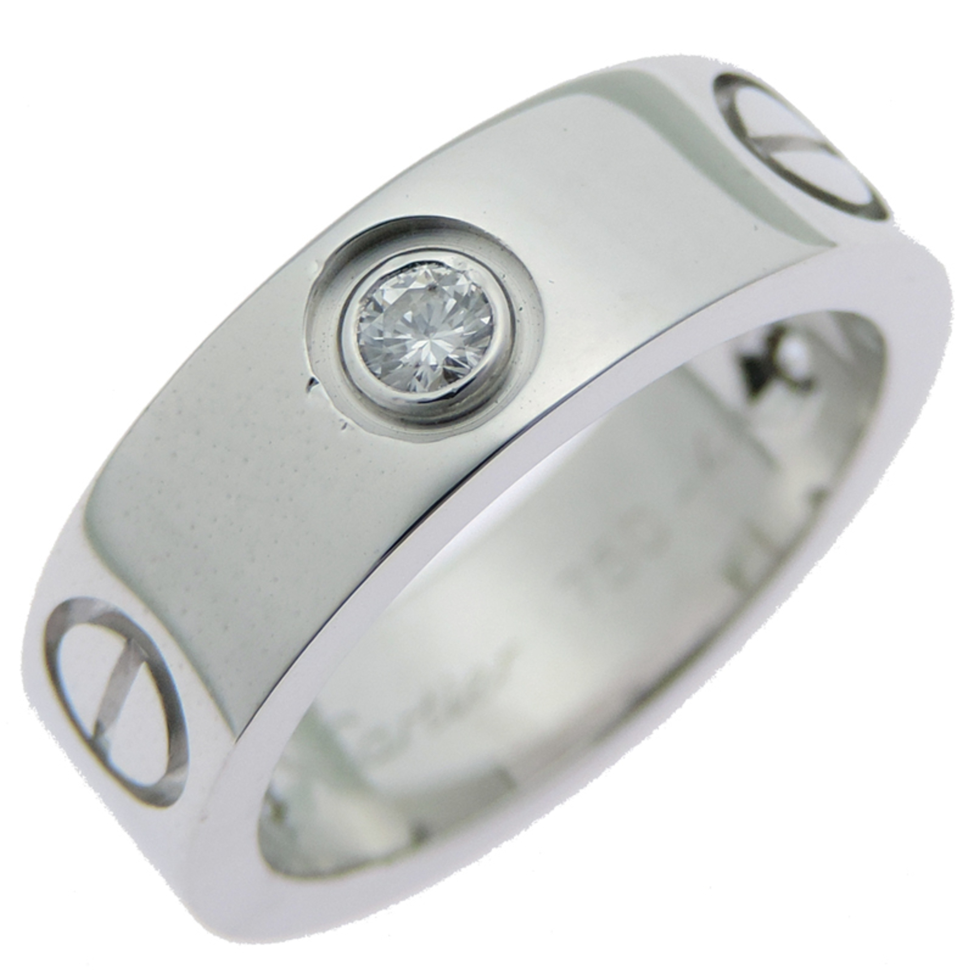 Cartier Love Classic Model 3P Diamond Ring #48 (Women\'s/Men\'s) B4032500 750 White Gold