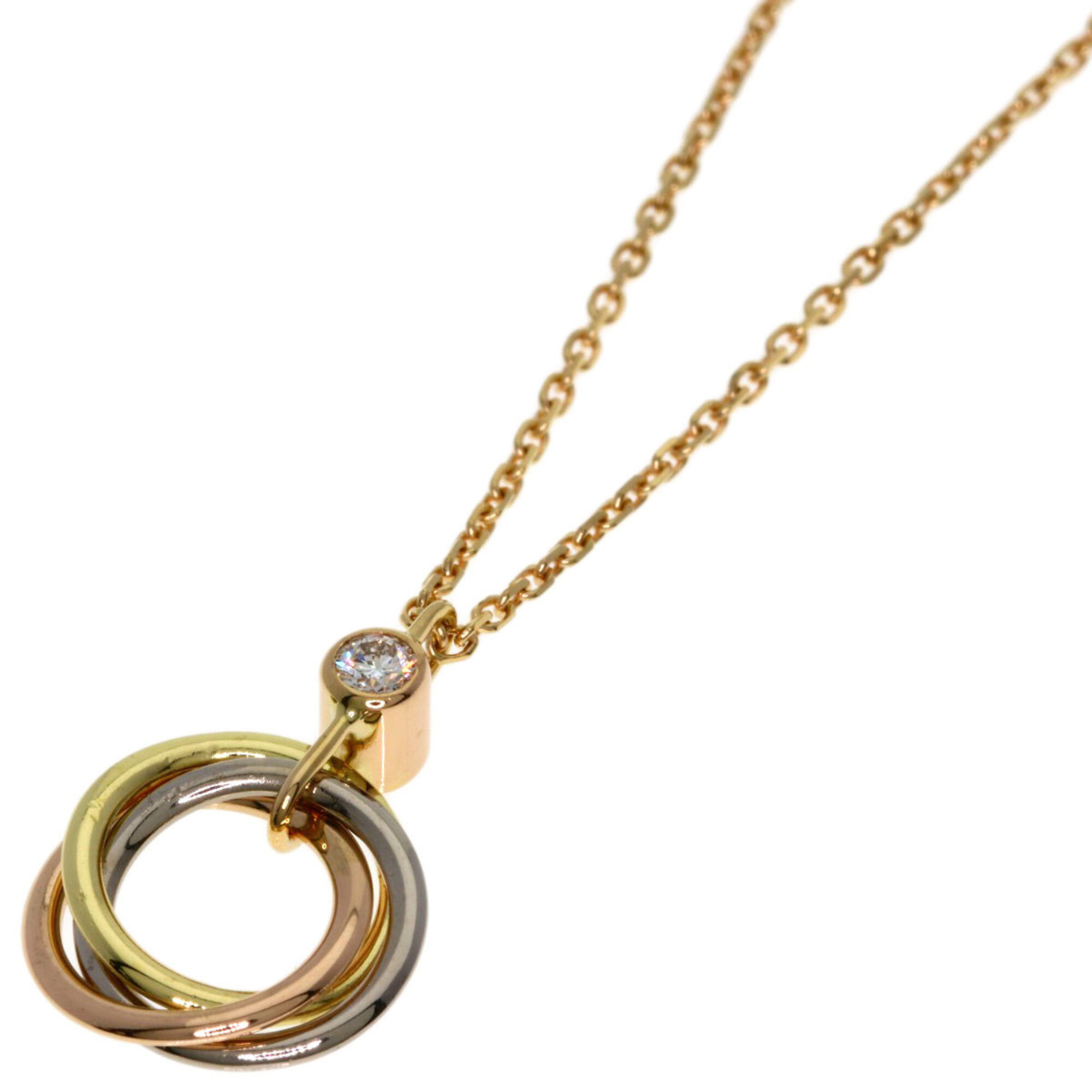 Cartier Trinity Diamond Necklace 18K Yellow Gold/18K Pink White Gold Women\'s CARTIER