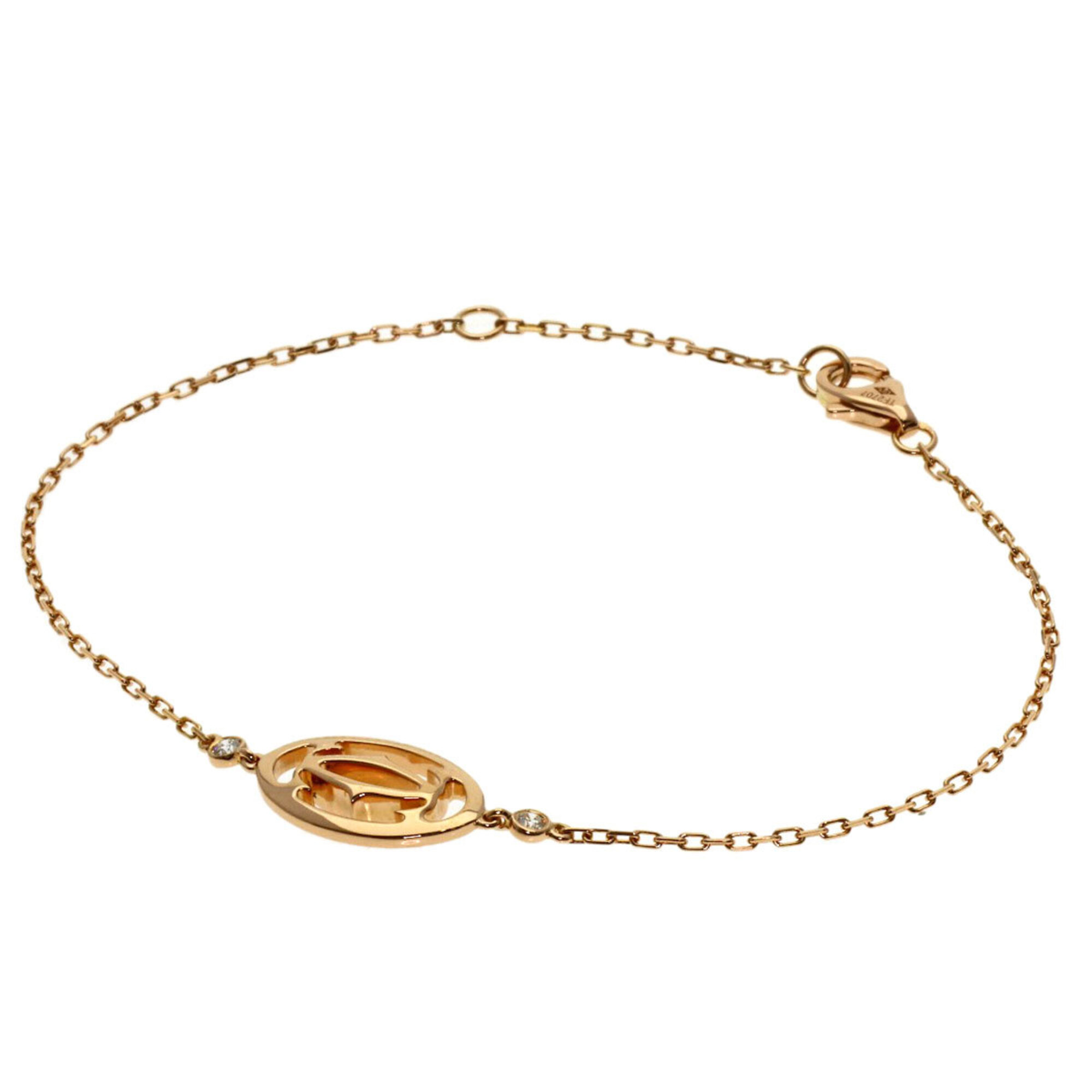 Cartier Double C Diamond Bracelet 18K Pink Gold Women\'s CARTIER