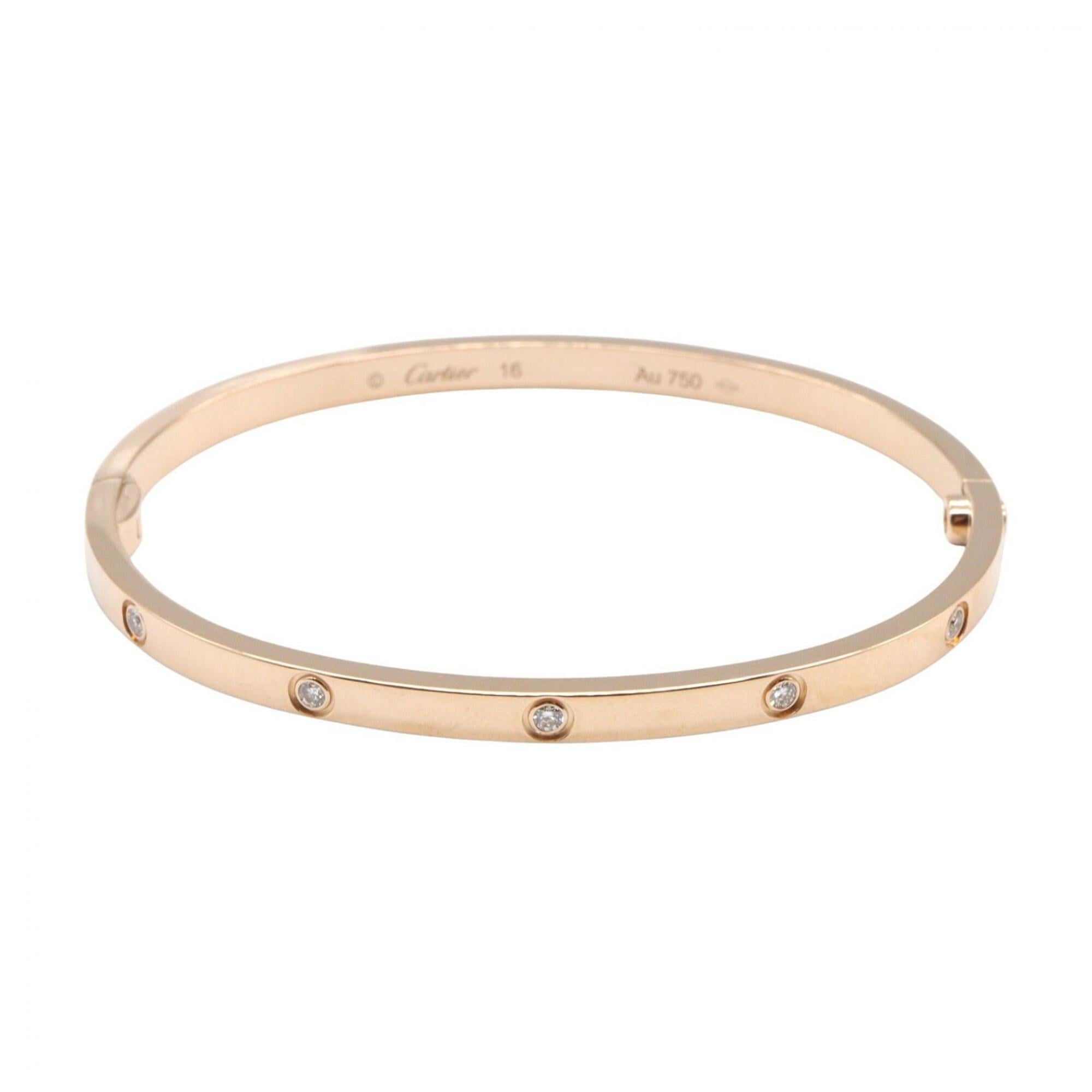 Cartier Love Bracelet SM 10PD Accessory 18KPG (Pink Gold) Diamond Women\'s Gold Tone Clear B6079617