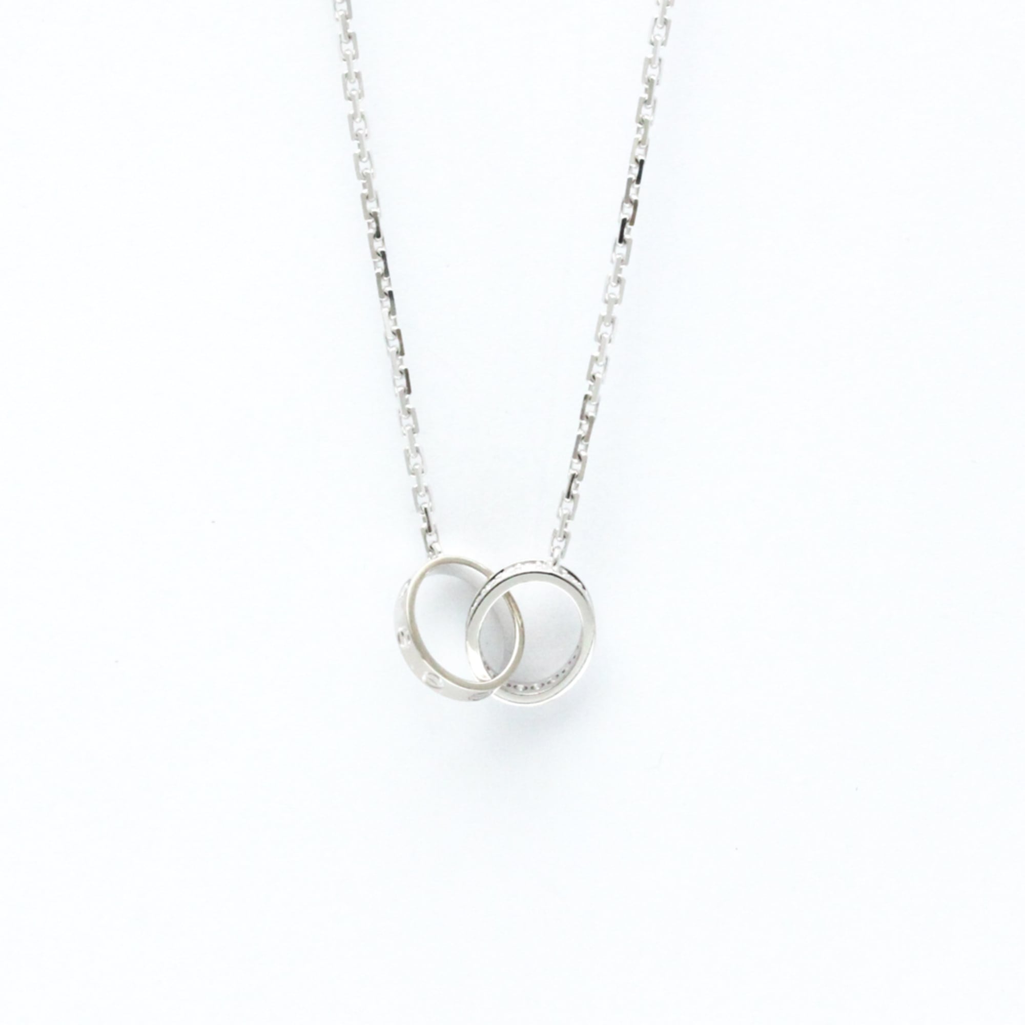 Cartier Baby Love Diamond Necklace White Gold (18K) Diamond Men,Women Fashion Pendant Necklace (Silv