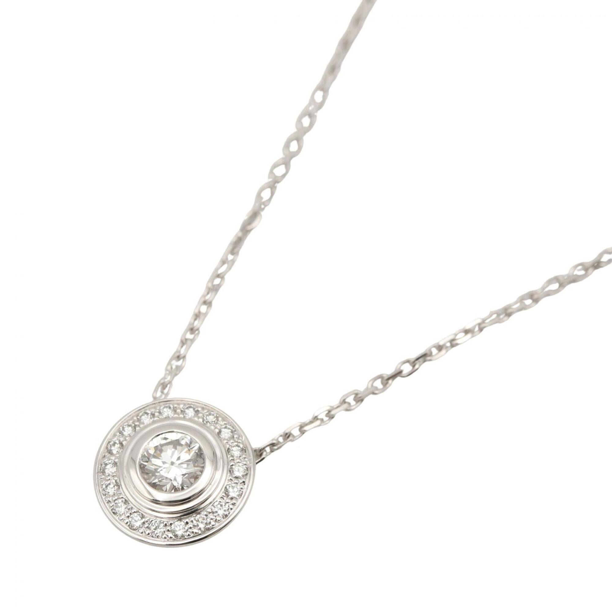 Cartier d\'Amour Necklace, 18K White Gold (18KWG), Diamond, Women\'s, Clear/Silver Tone