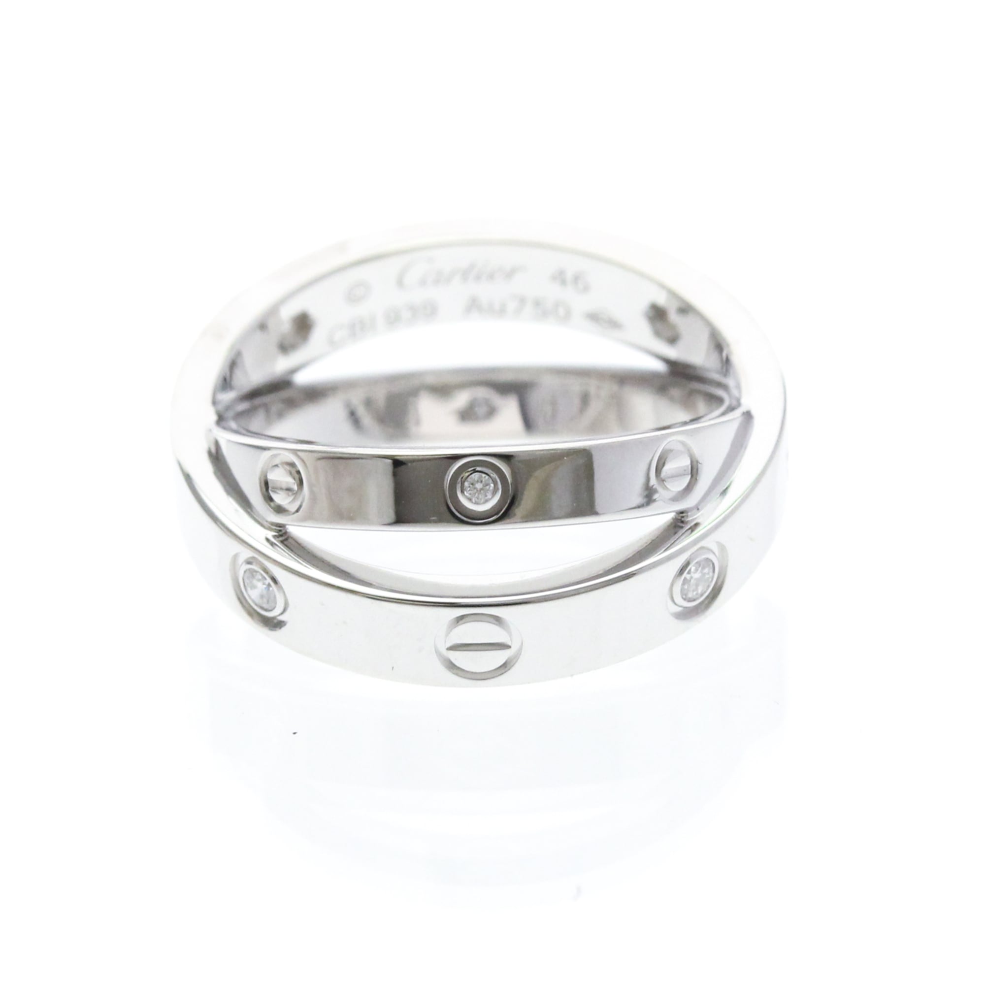 Cartier Be Love Ring White Gold (18K) Fashion Diamond Band Ring Silver