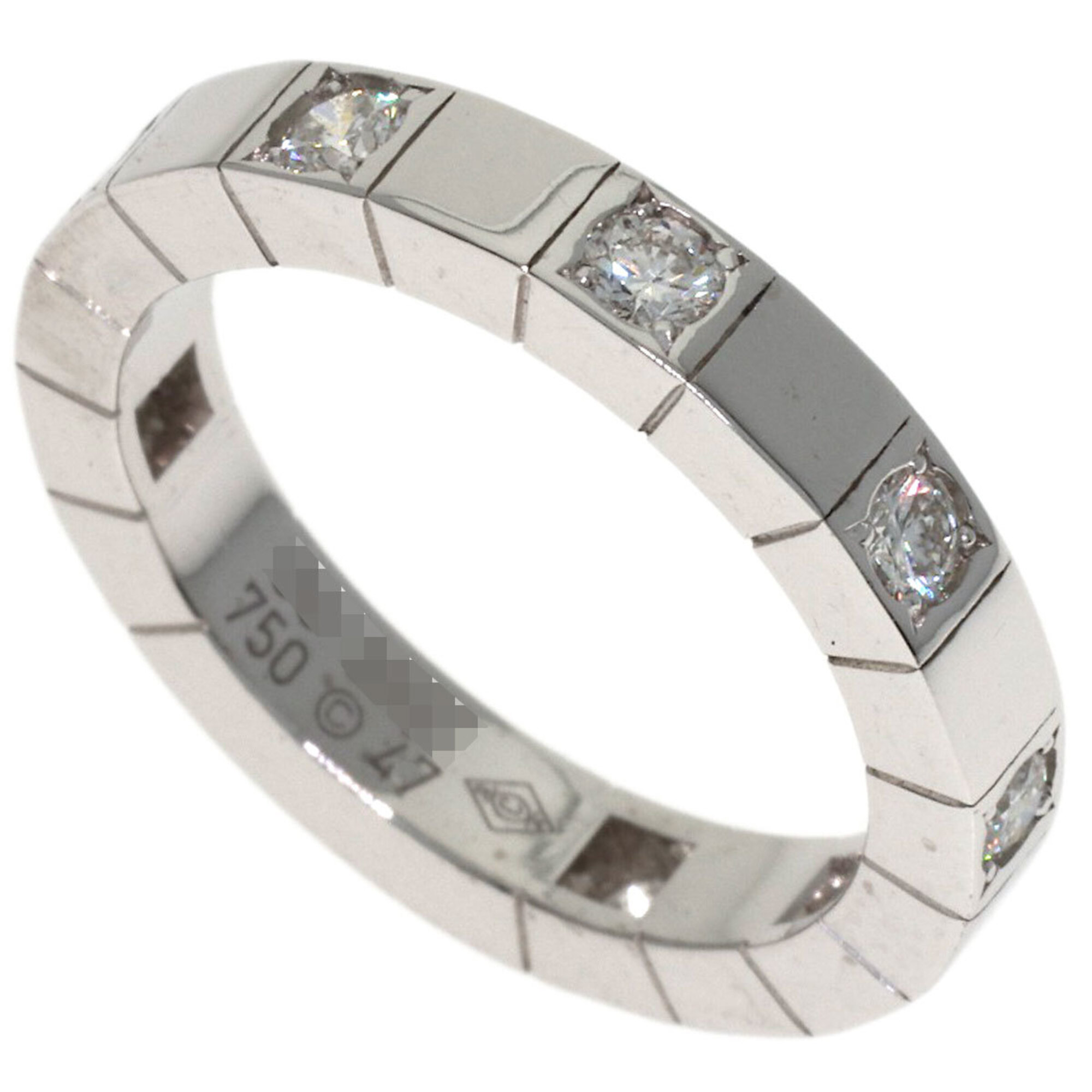 Cartier Lanieres Half Diamond Ring #47, 18K White Gold, Women\'s.