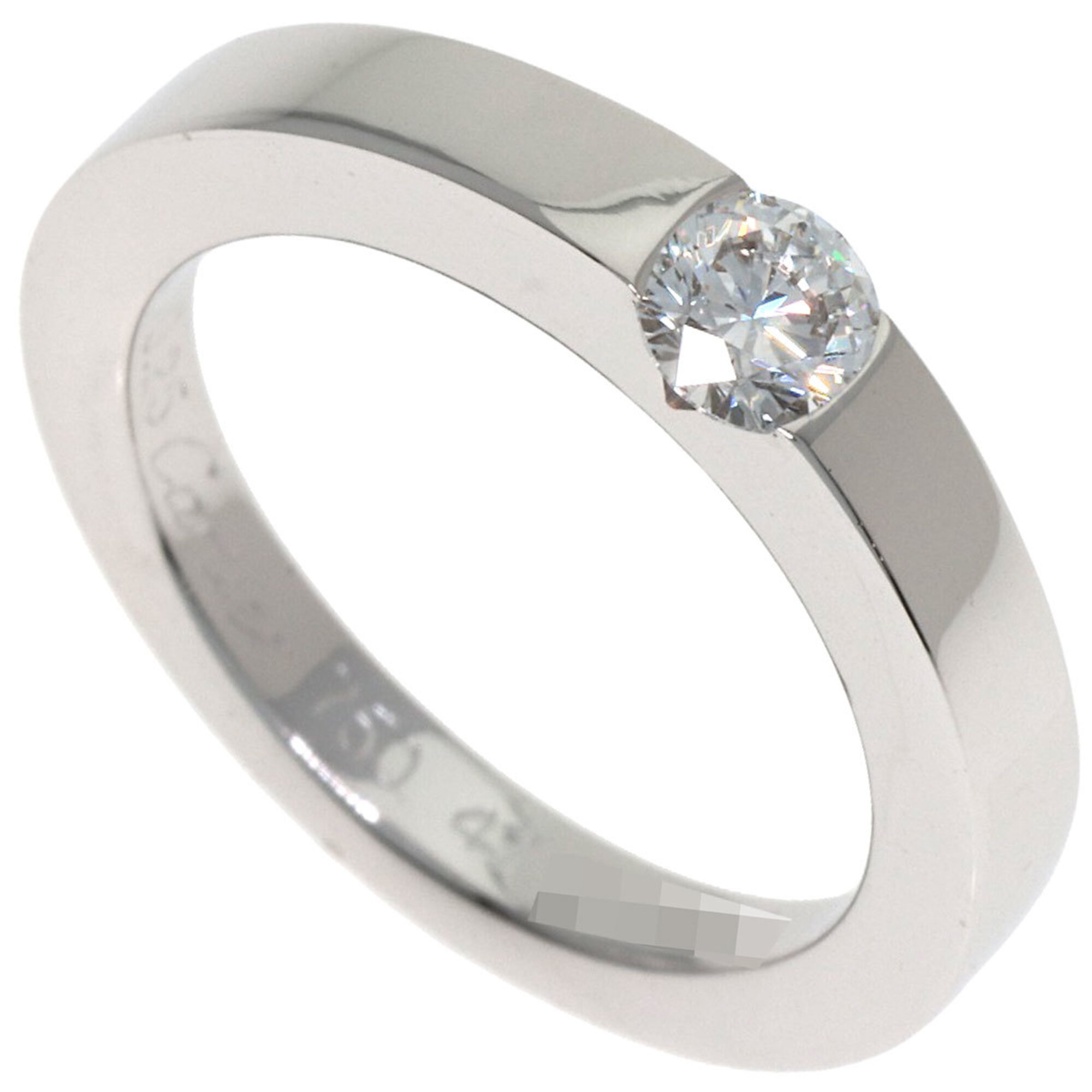 Cartier Date with Diamond Ring, Size 47, 18K White Gold, Women\'s.