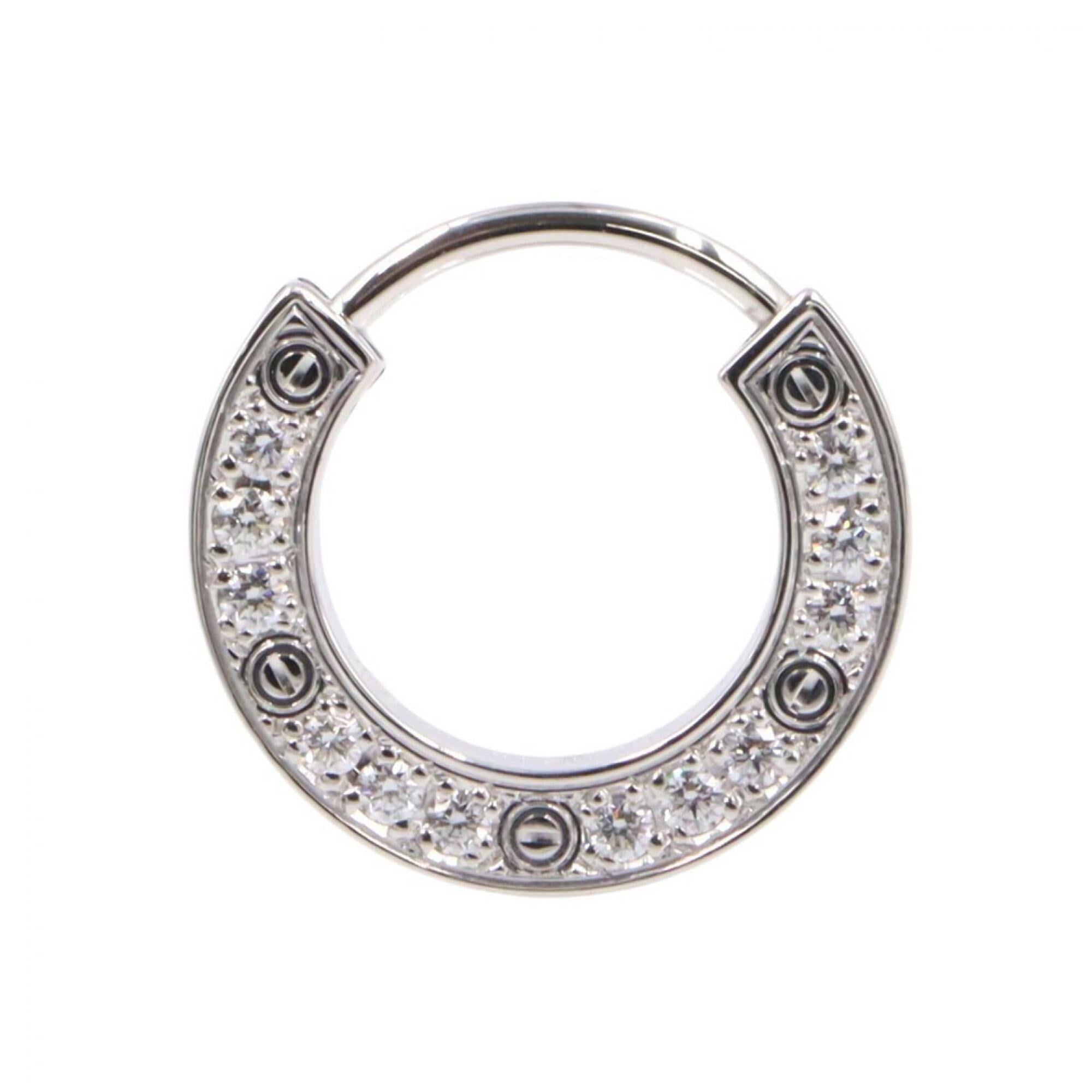 Cartier Love Earrings, Diamond 18K White Gold (18KWG), Diamond, Women\'s, Silver/Clear Tone, CRB8301