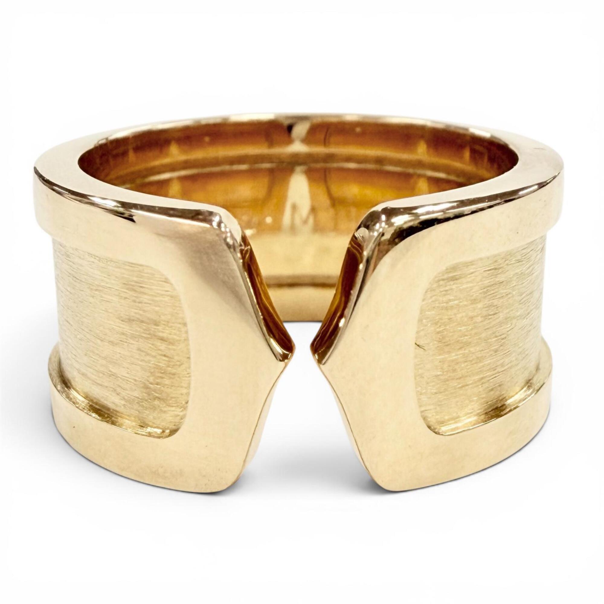 Cartier M39200 C2 Wide Ring, 750 (YG), Yellow Gold, Size 51, Weight 12.19g, Women\'s, with dust bag.