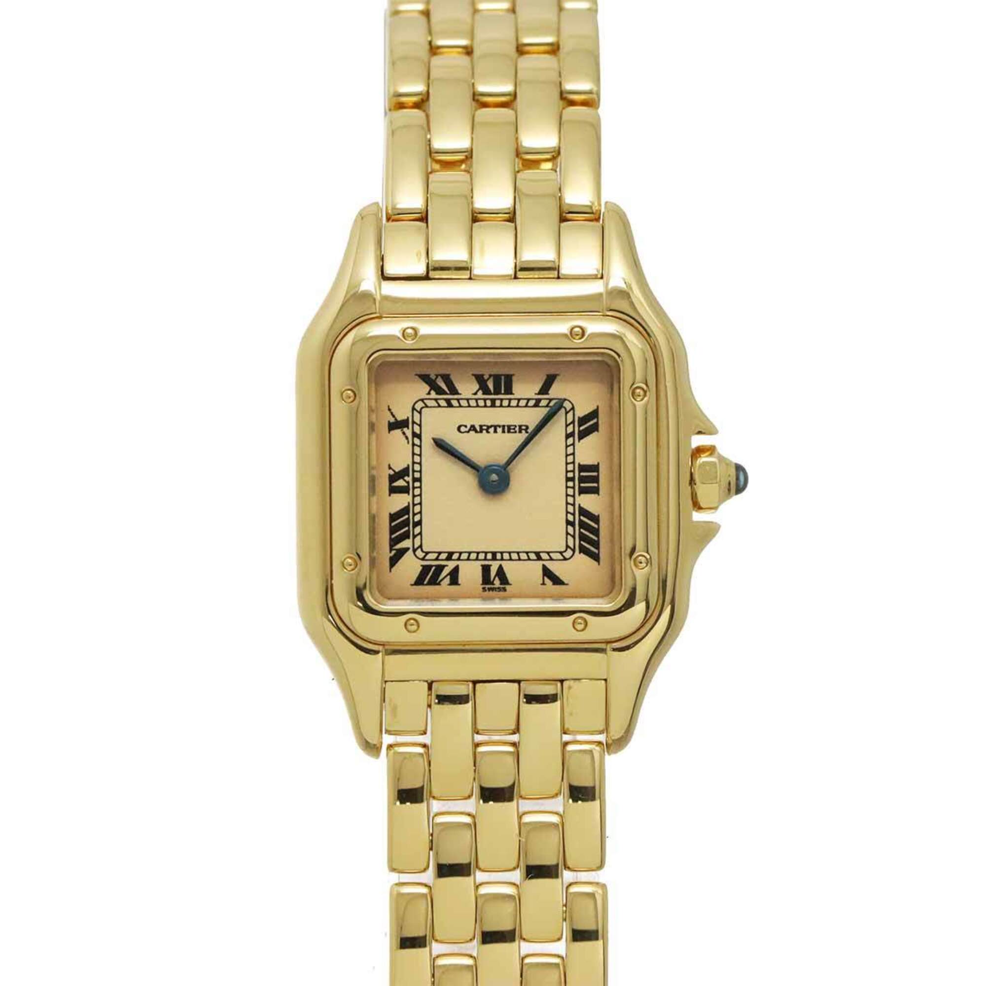 Cartier Panthre SM W25022B9 Ladies\' Watch, Ivory, 18K Yellow Gold, Solid Quartz Watch