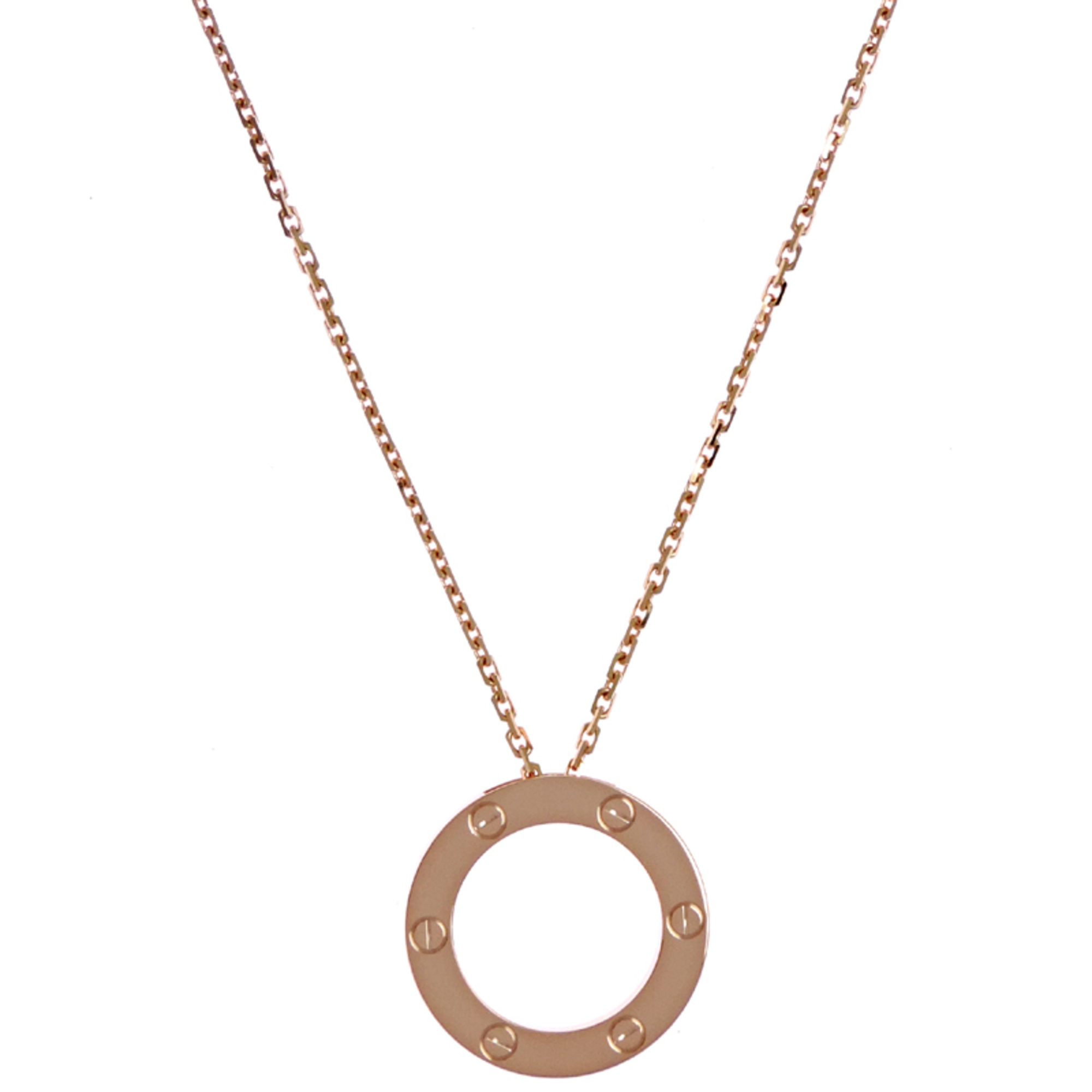 Cartier Love Circle Necklace (B7014200, 750 Pink Gold), purchased in 2025.