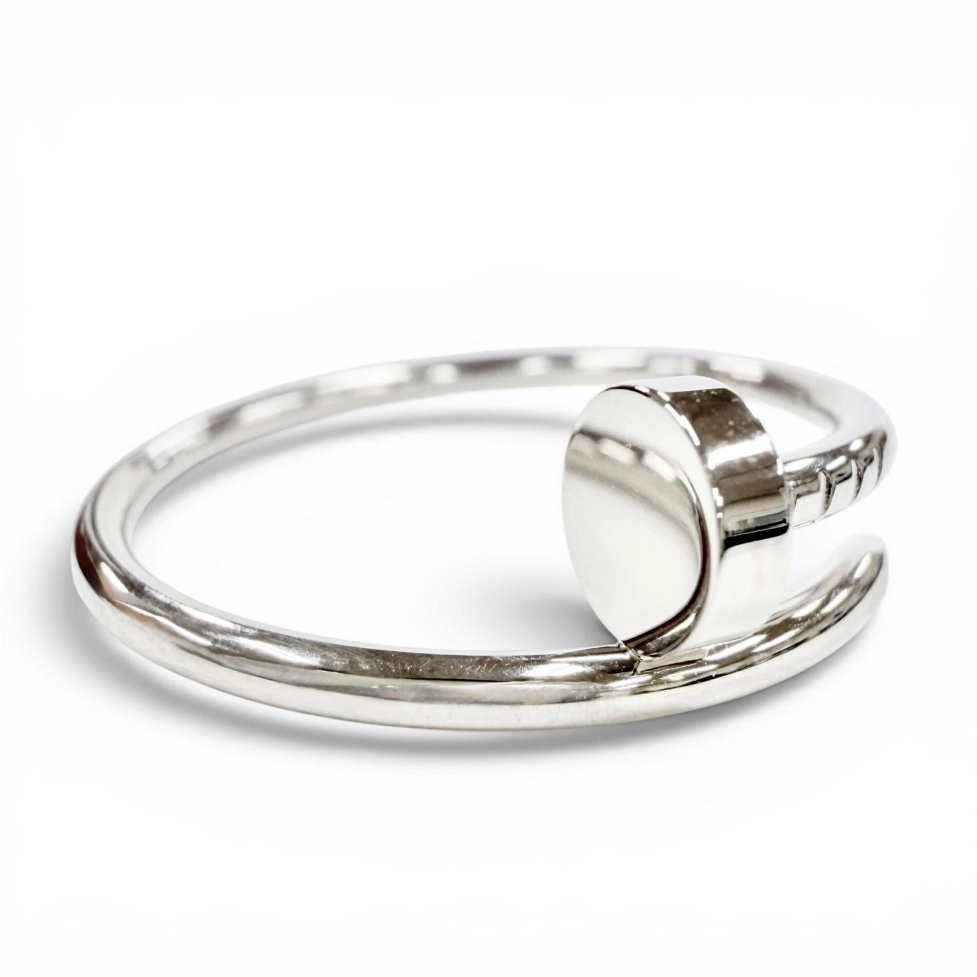 Cartier 923ADM B4226000 Juste un Clou SM Ring AU750 (WG) White Gold Size 64 Weight 4.15g Men\'s with