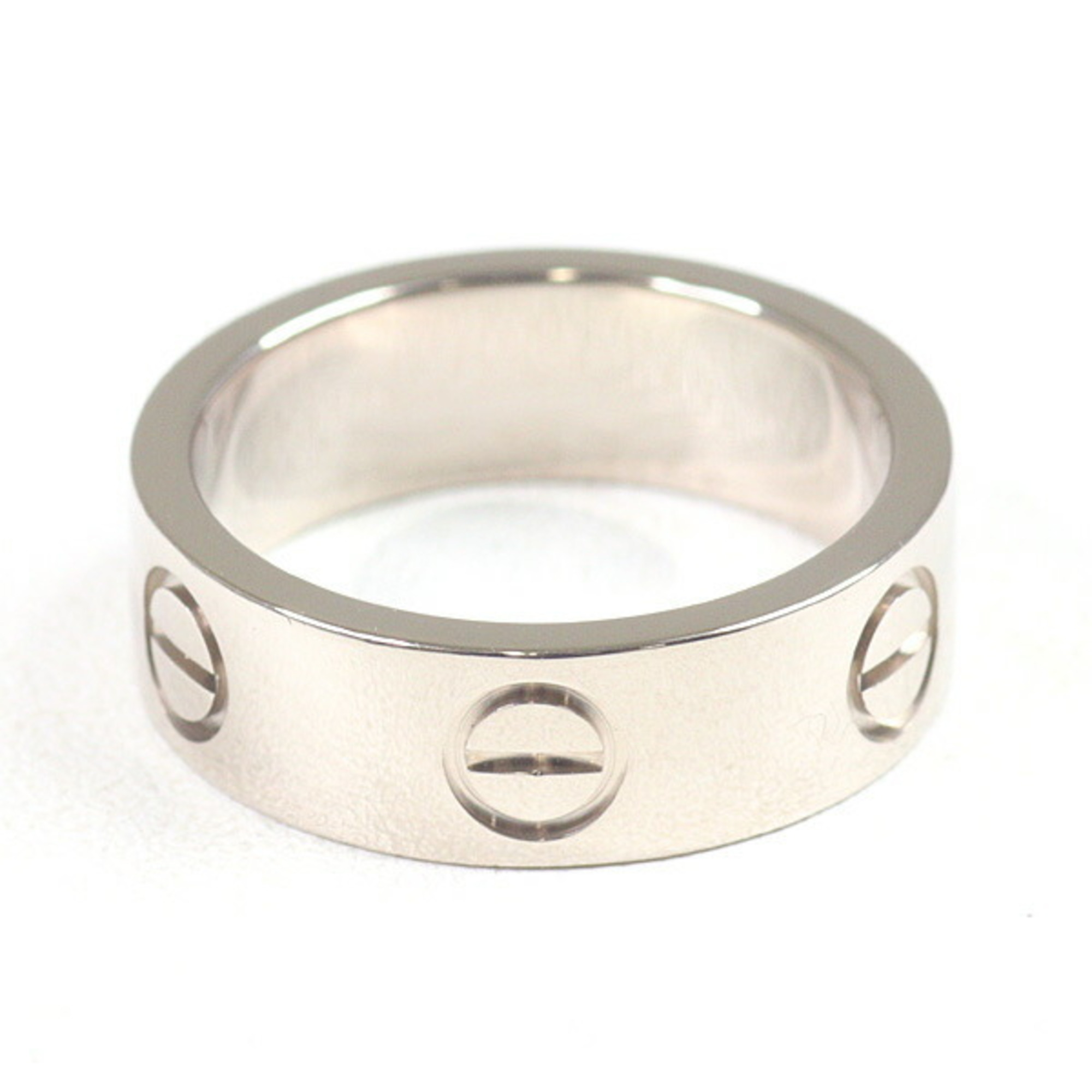 Cartier Love Ring Classic Model 18KWG #48 (actual size 7.5) Width 5.5mm 750WG Refinished