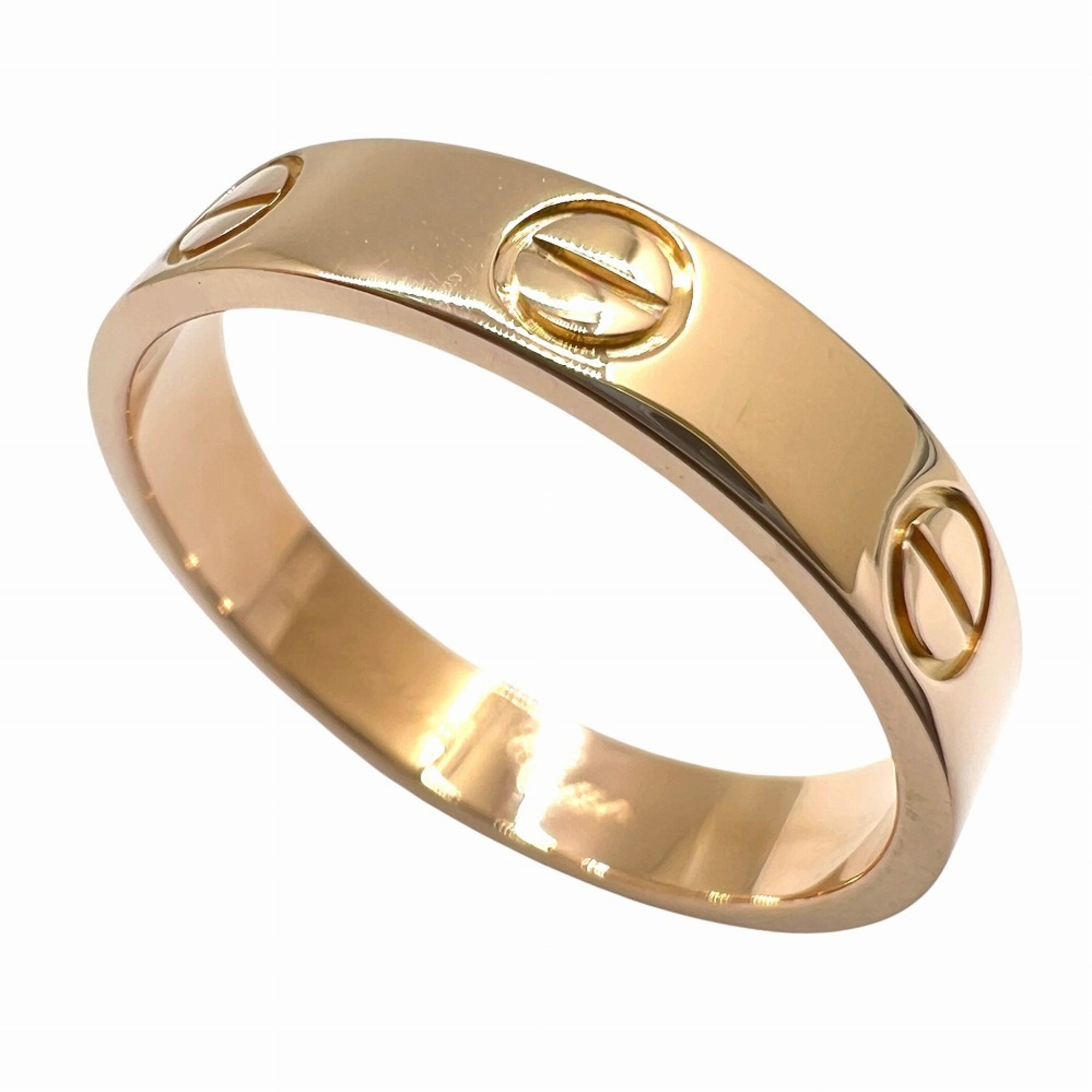 Cartier Mini Love Ring, K18PG, #51, 3.1g, LOVE Au750, Women\'s/Men\'s.