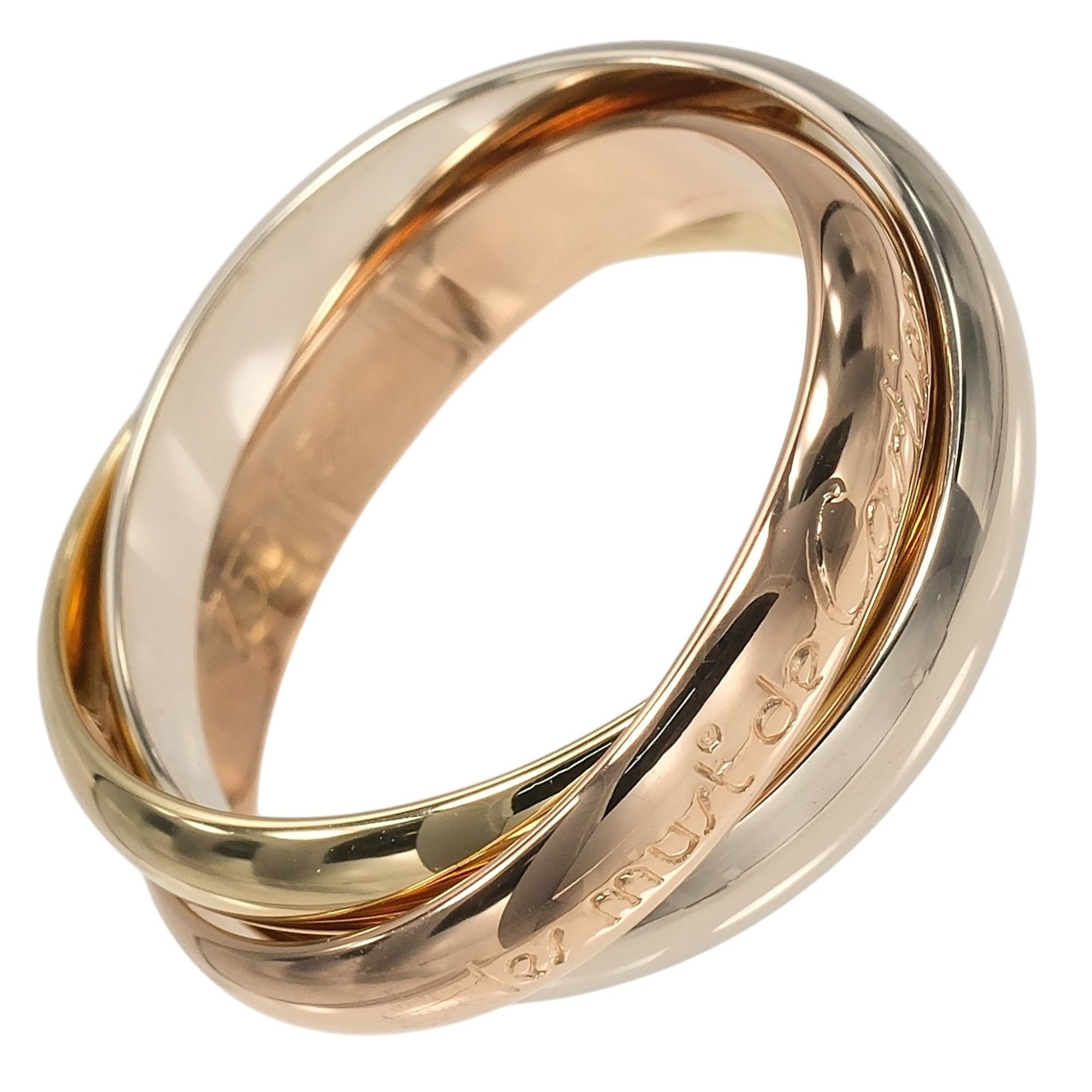 Cartier Trinity Ring, Size 14, 3.5mm Band, 18K Gold (YG, PG, WG), Approx. 8.7g
